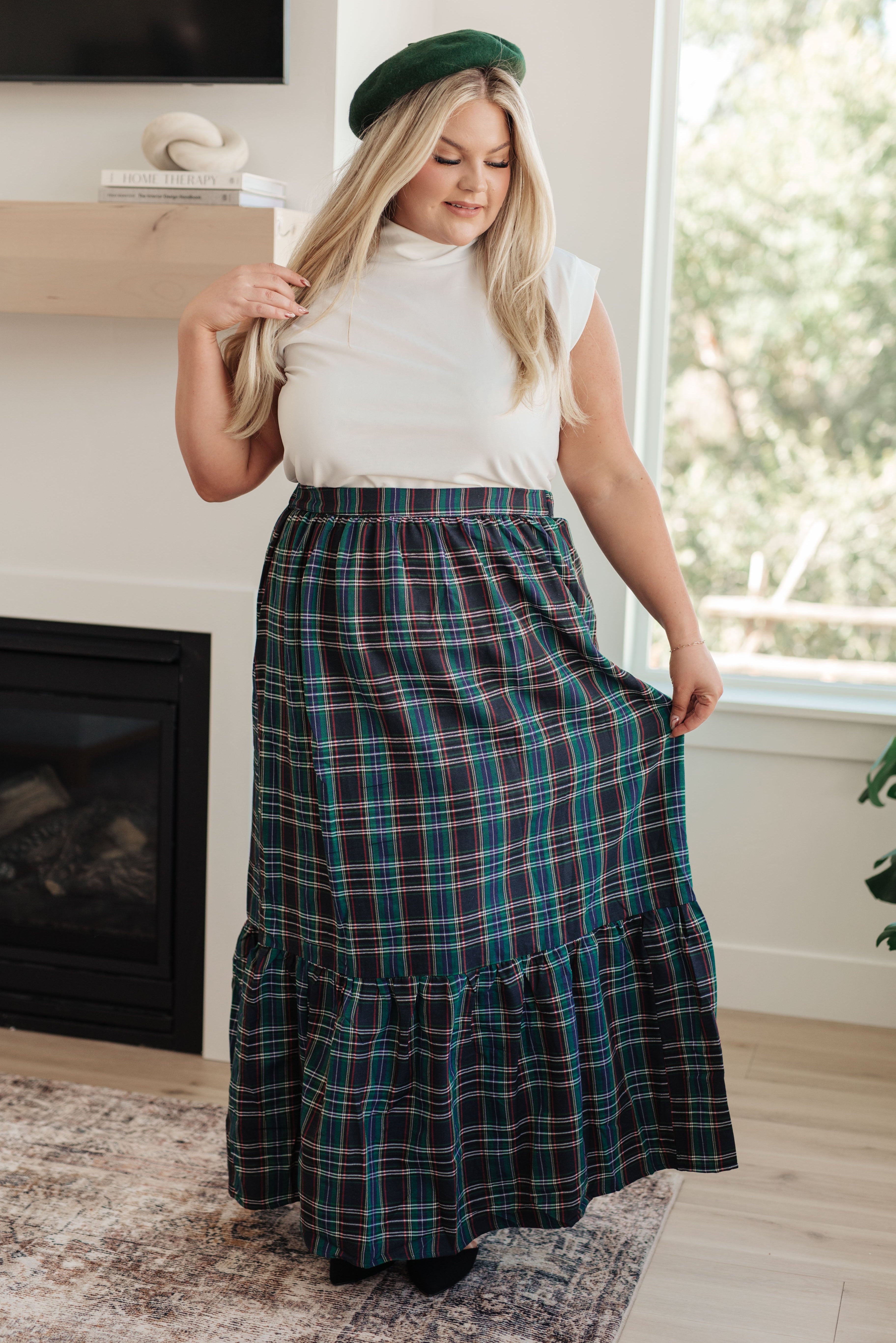 Plaid Perfection Maxi Skirt Bottoms Ave Shops- Tilden Co.