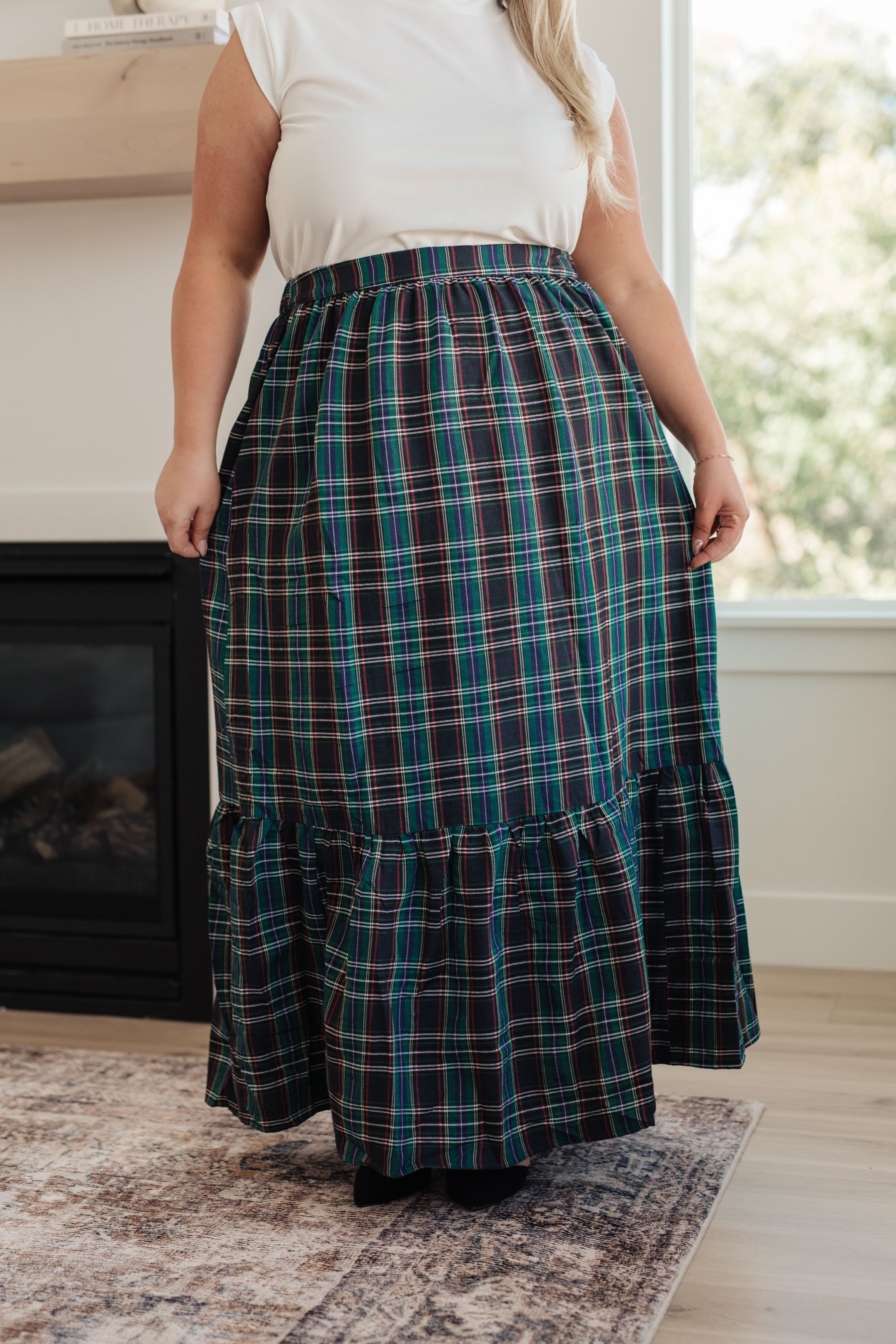 Plaid Perfection Maxi Skirt Bottoms Ave Shops- Tilden Co.