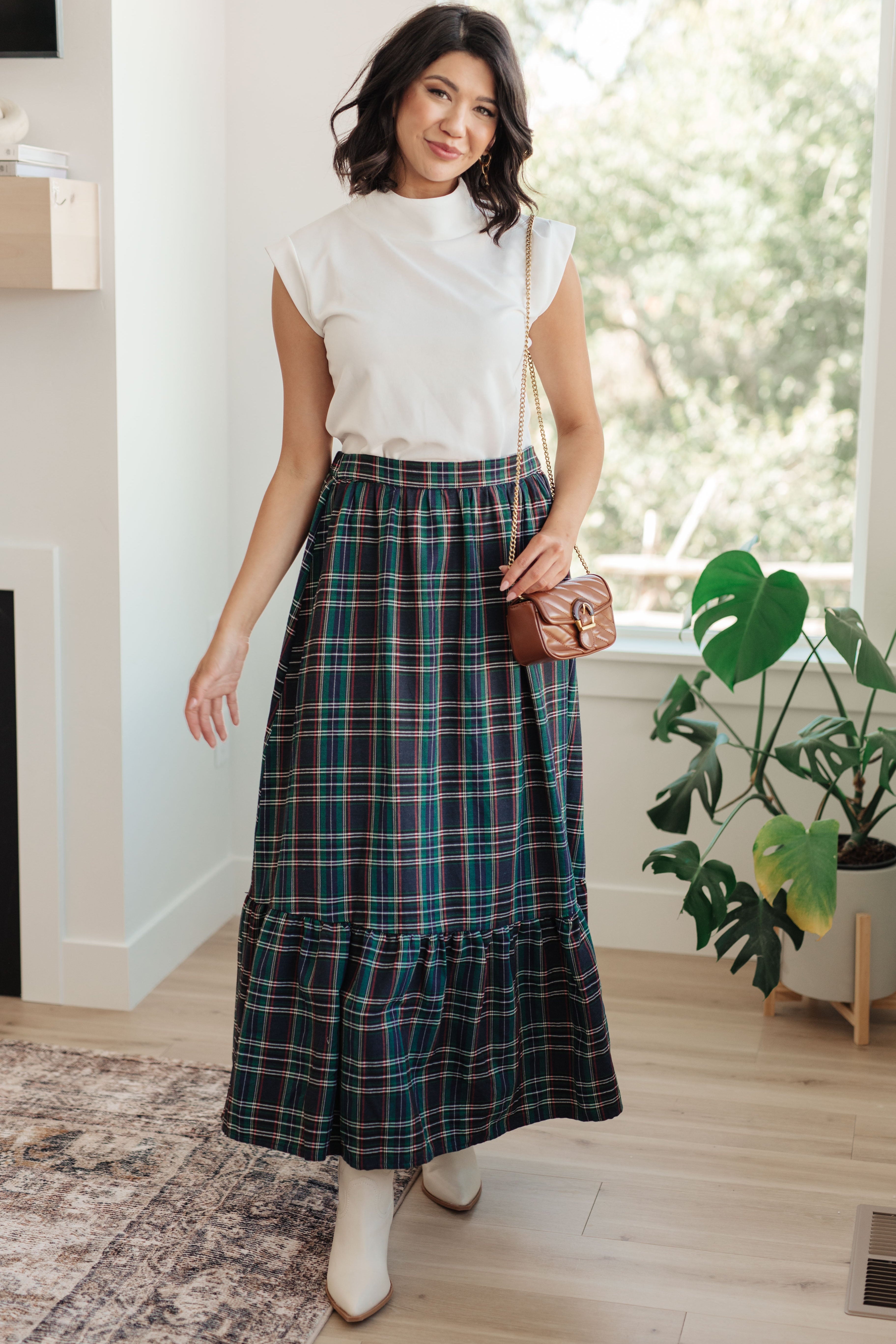 Plaid Perfection Maxi Skirt Bottoms Ave Shops- Tilden Co.