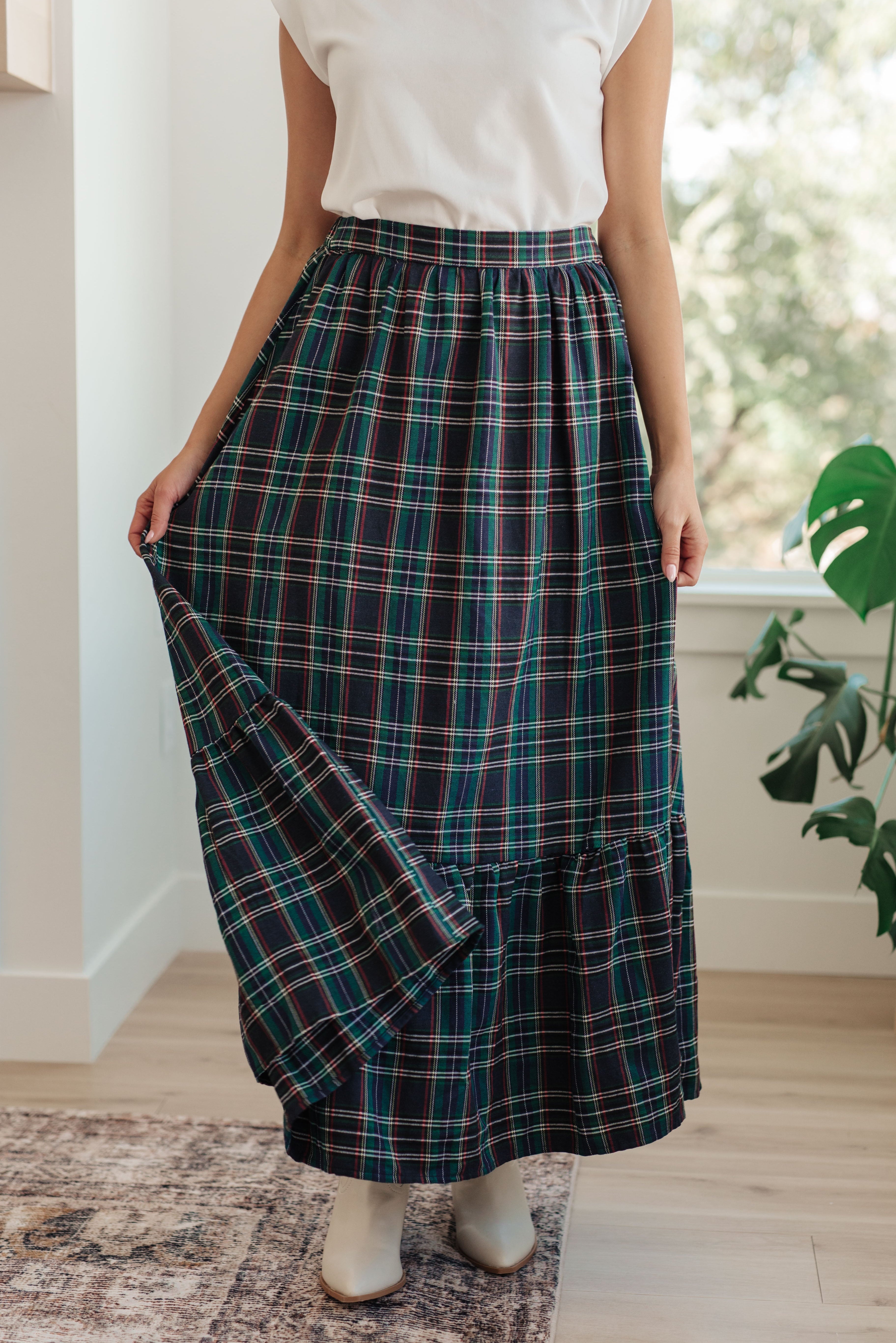 Plaid Perfection Maxi Skirt Bottoms Ave Shops- Tilden Co.