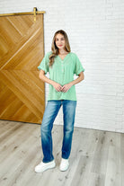 Plain and Sassy V-Neck Tee in Mint Green Womens Ave Shops- Tilden Co.