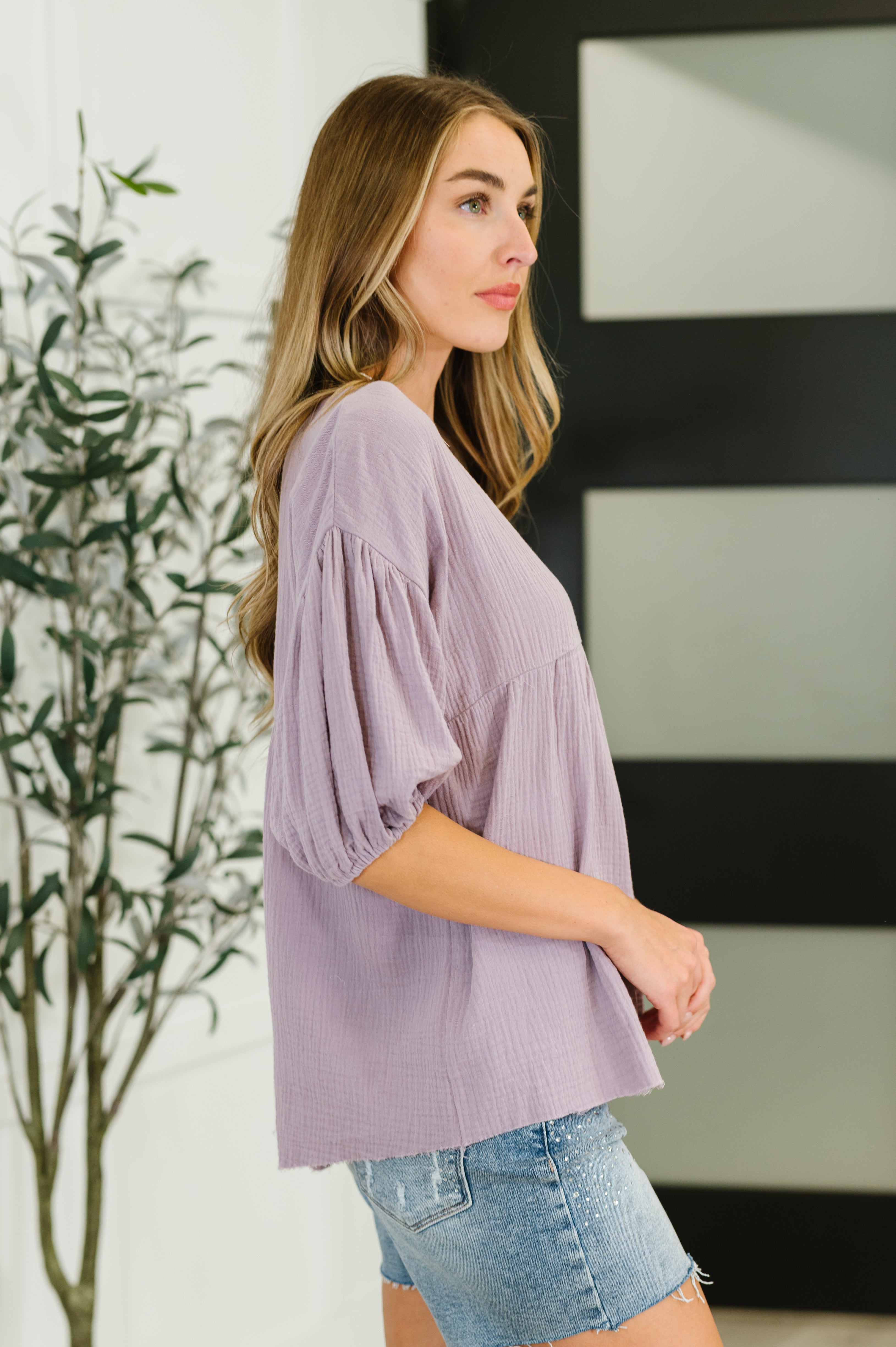 Pleasantly Perfect Bubble Sleeve Peasant Blouse Blouses Ave Shops- Tilden Co.