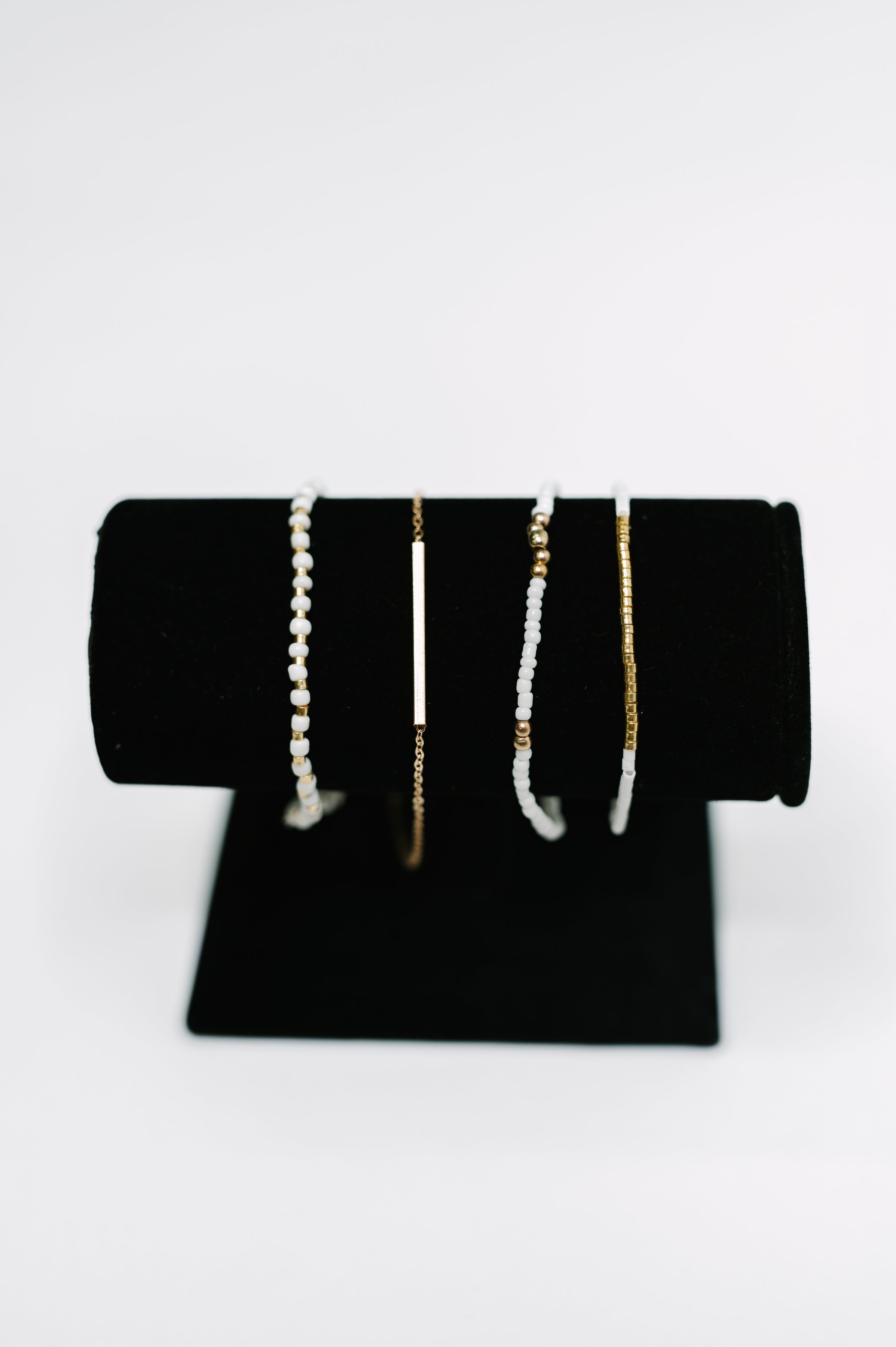 Poised & Polished Bracelet Set in White and Gold Womens Ave Shops- Tilden Co.