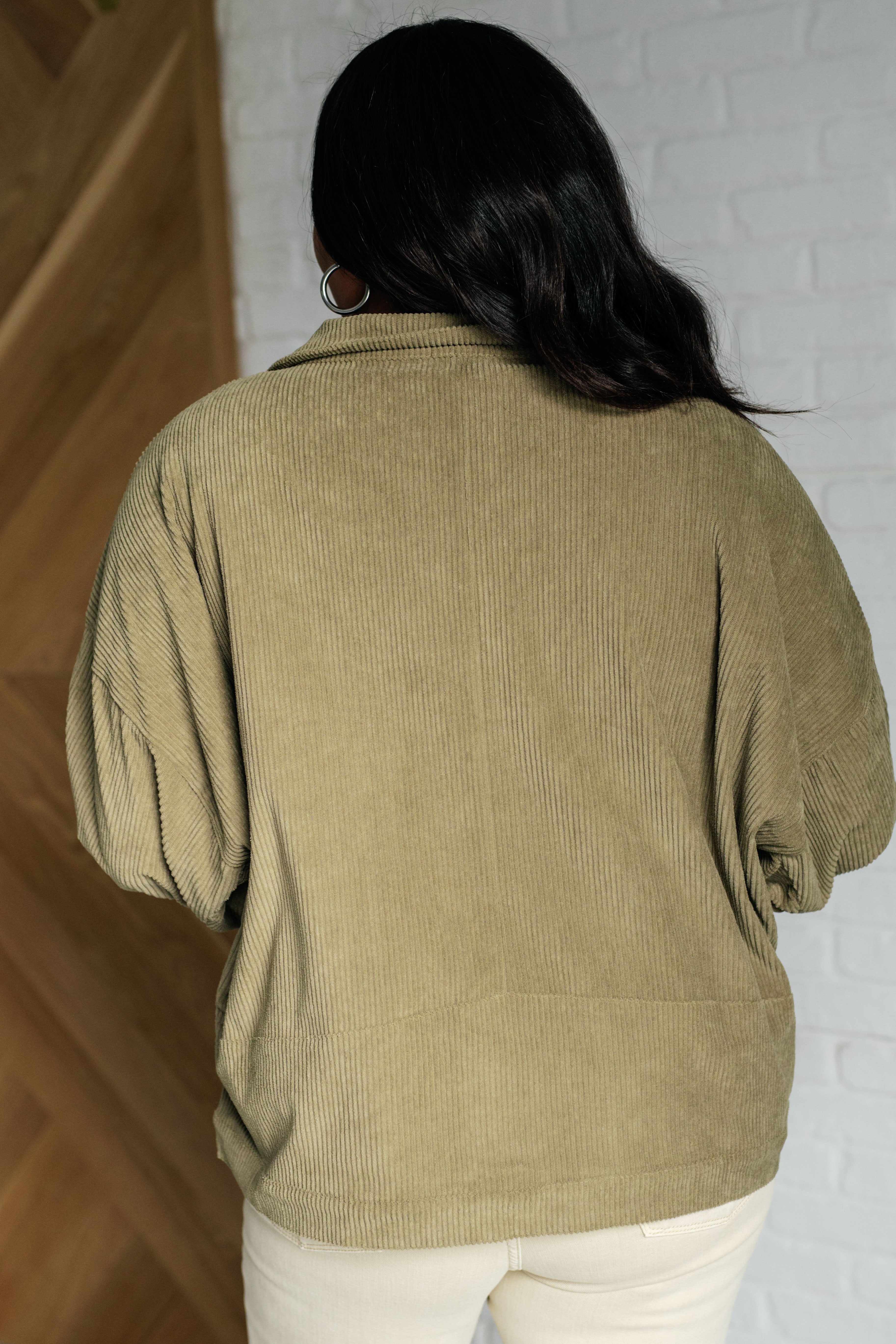 Primrose Corduroy Jacket in Olive Layers Ave Shops- Tilden Co.
