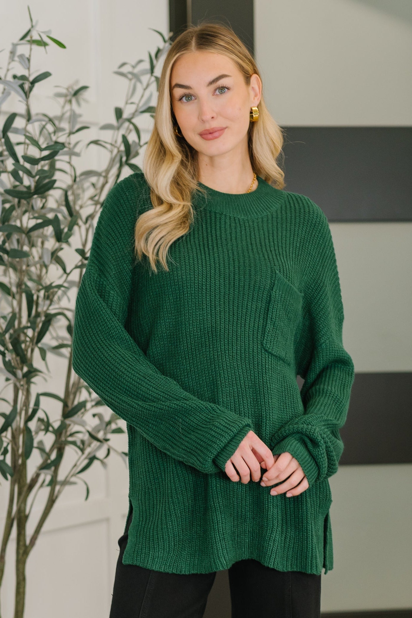 Quick Nap Textured Pullover in Hunter Green Womens Ave Shops- Tilden Co.
