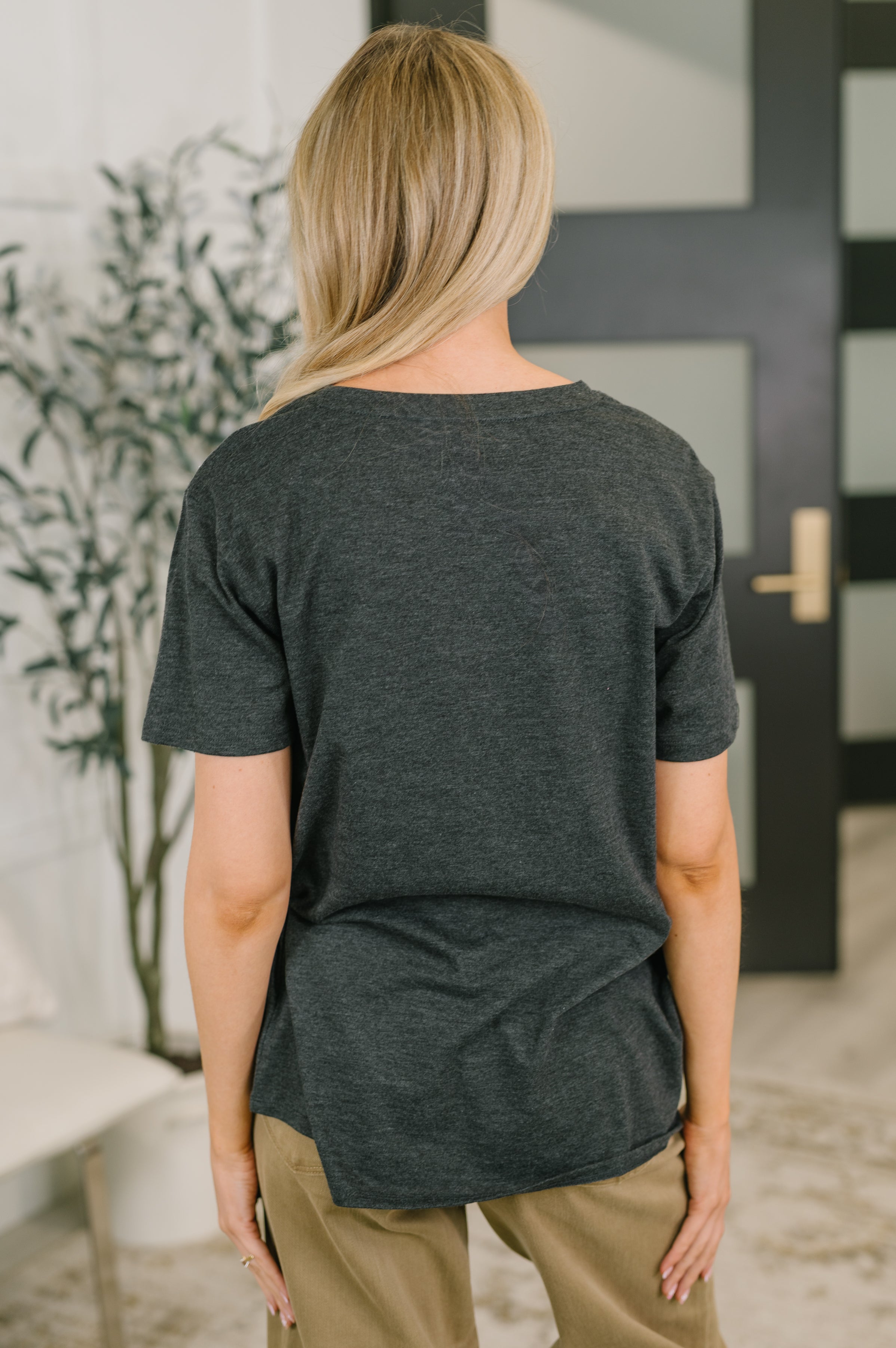 Rest Assured Basic Relaxed Tee in Charcoal Womens Ave Shops- Tilden Co.