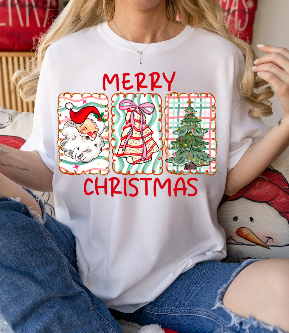 Retro Christmas Trio Graphic Tee and Sweatshirt Womens Ave Shops- Tilden Co.