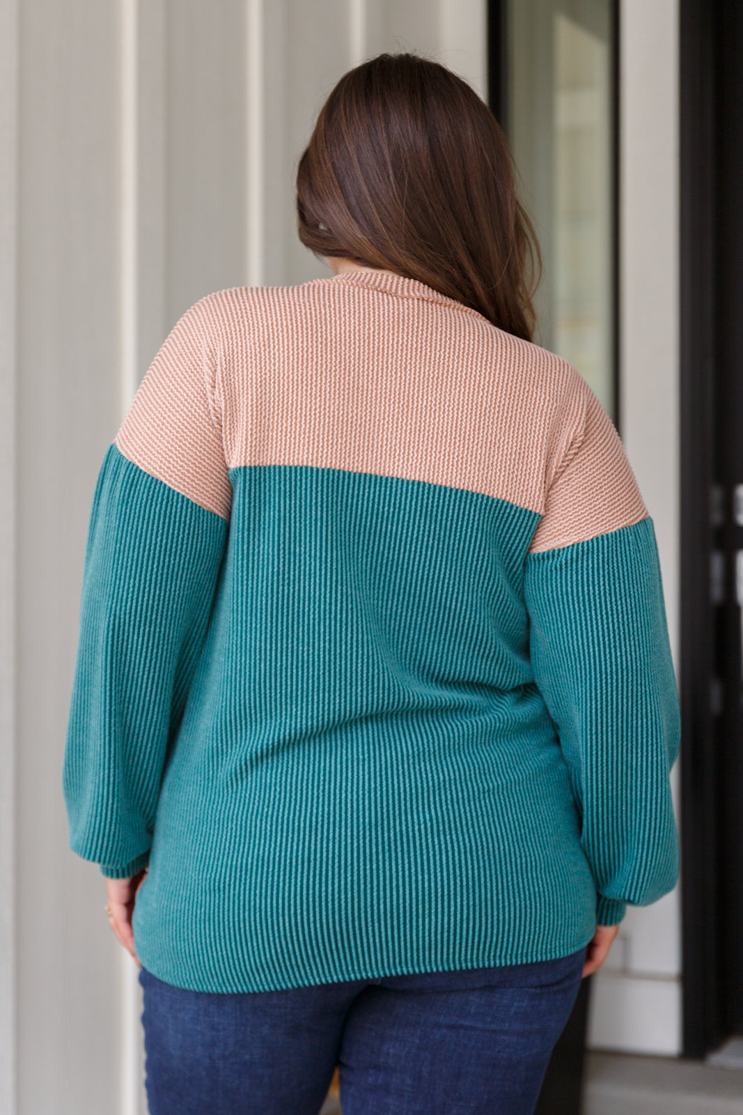 Retro and Ribbed Floral Color Block Top Tops Ave Shops- Tilden Co.