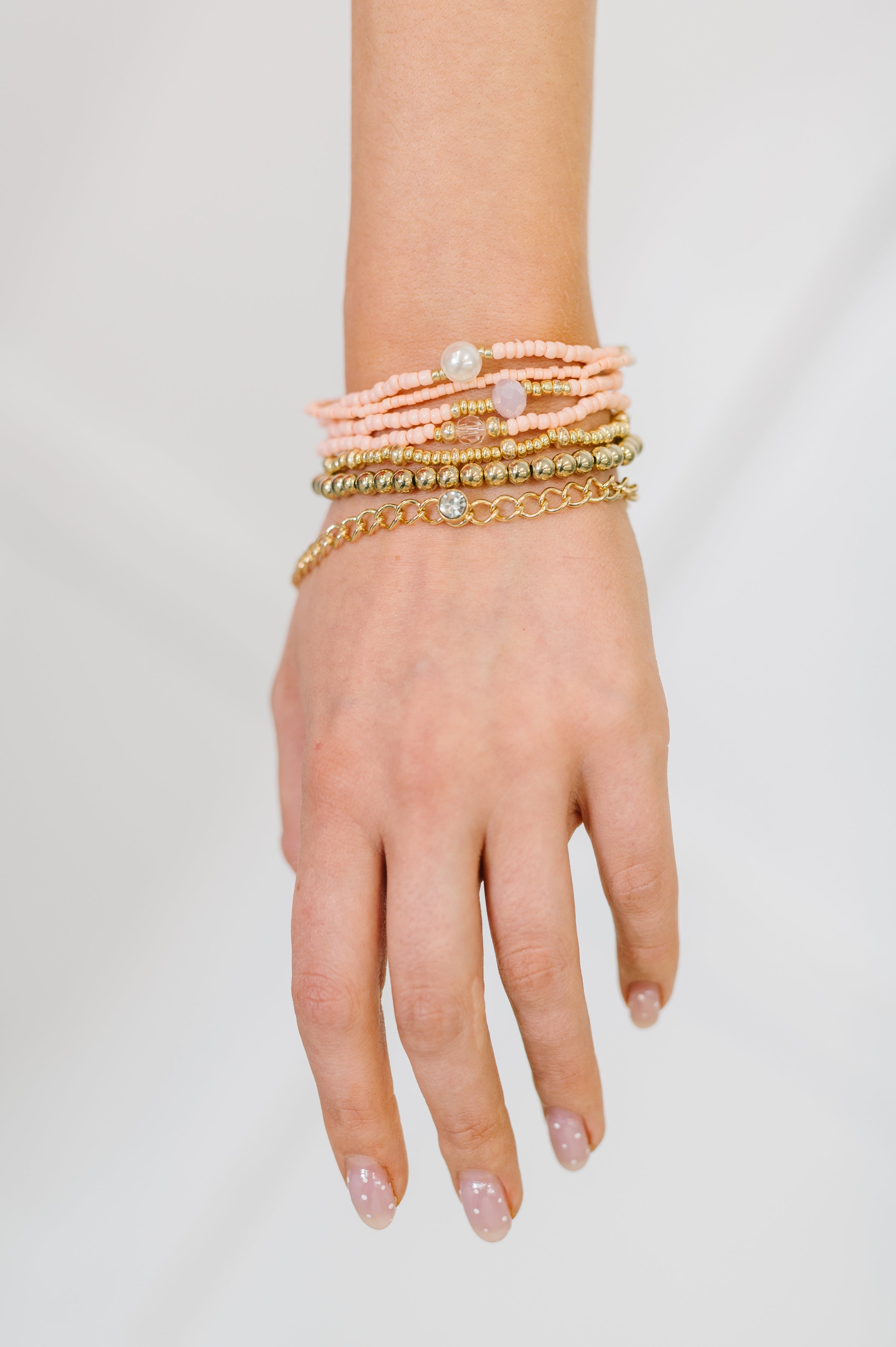 Rose & Radiance Bracelet Set in Pink and Gold Womens Ave Shops- Tilden Co.