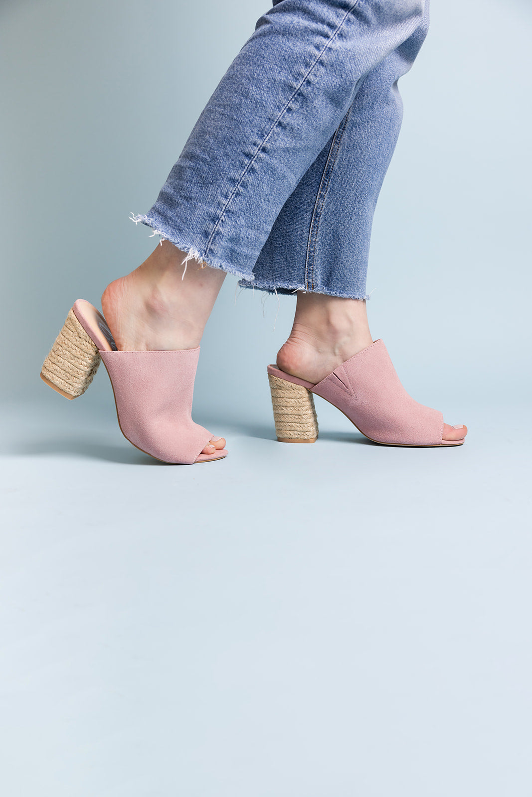 Helena Heeled Sandal in Blush Suede Shoes Ave Shops- Tilden Co.
