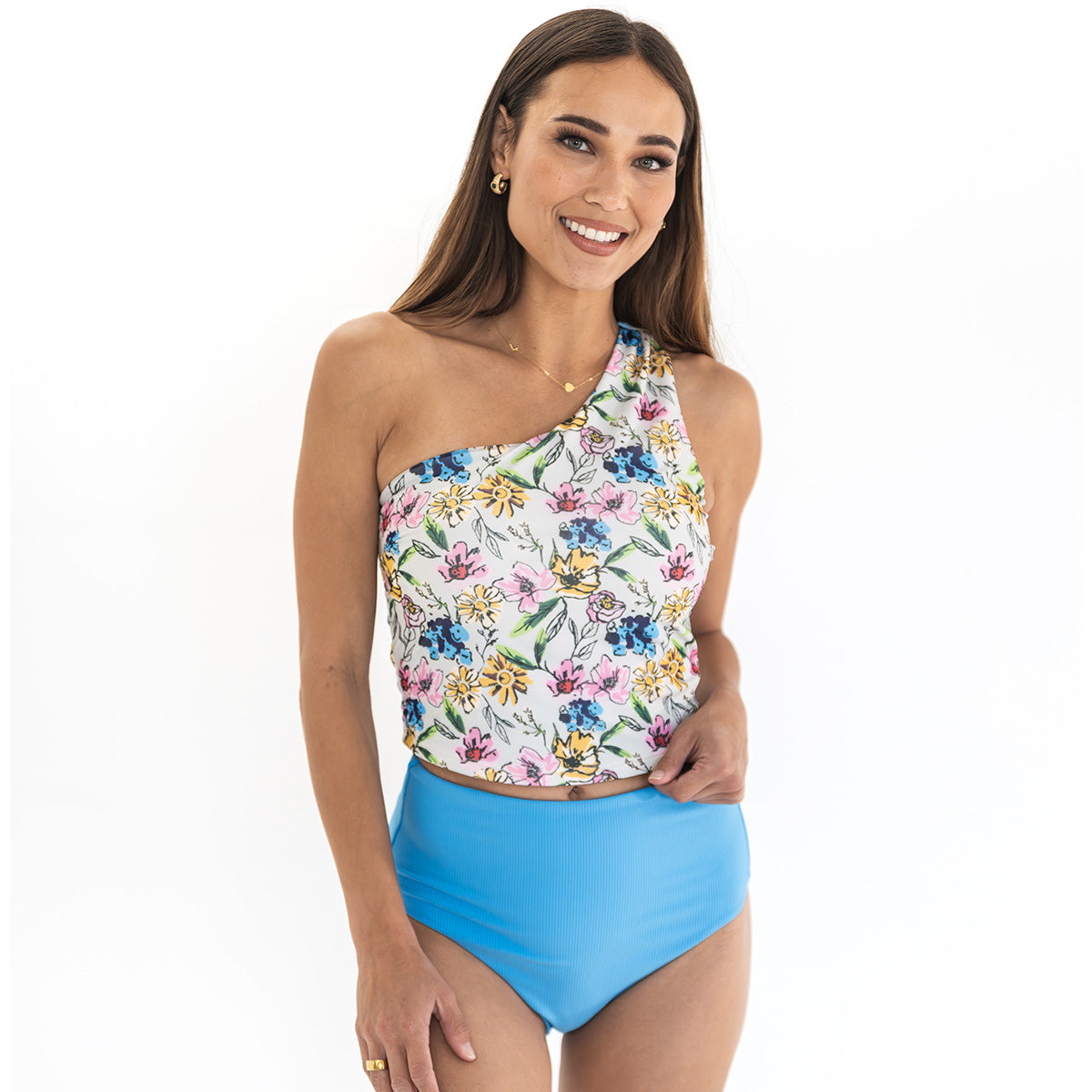 Standard High Waist Bottoms Light Blue Ribbed / XXS Light Blue Ribbed XXS Swim Bottom Janela Bay- Tilden Co.