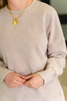 Safe and Secure Mineral Wash Pullover in Ash Mocha Womens Ave Shops- Tilden Co.