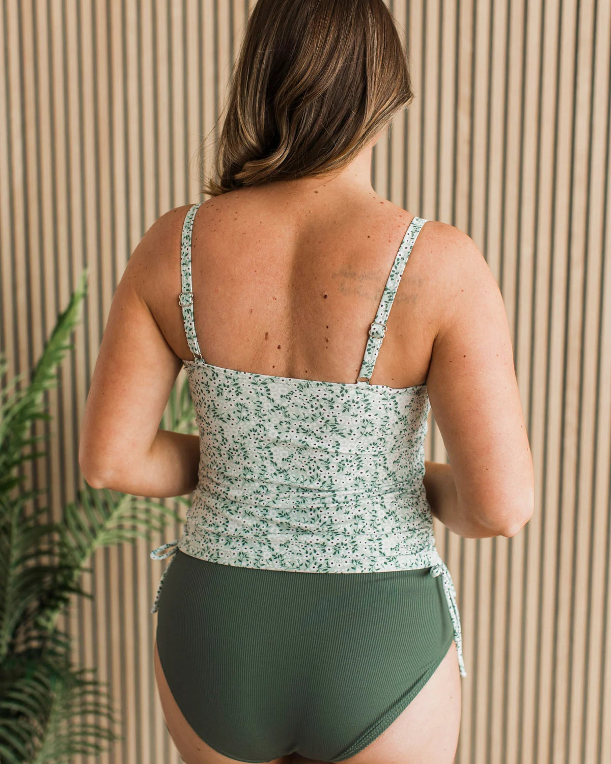 Mint Floral Swim Tankini Swim Crop Top Mack and Mal- Tilden Co.