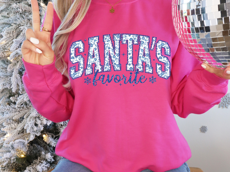 Santa's Favorite Graphic Tee and Sweatshirt Womens Ave Shops- Tilden Co.