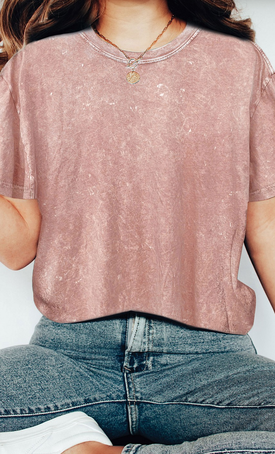 Mineral Washed T-Shirt Dusty Pink / Small Dusty Pink Small Shirts & Tops Rustee Clothing- Tilden Co.