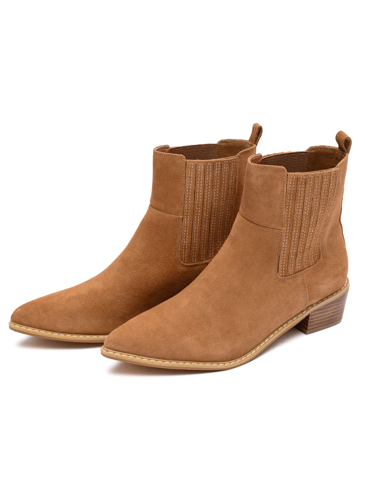 Leonor Suede Ankle Boot in Tan 100 Western Boots Naughty Monkey- Tilden Co.