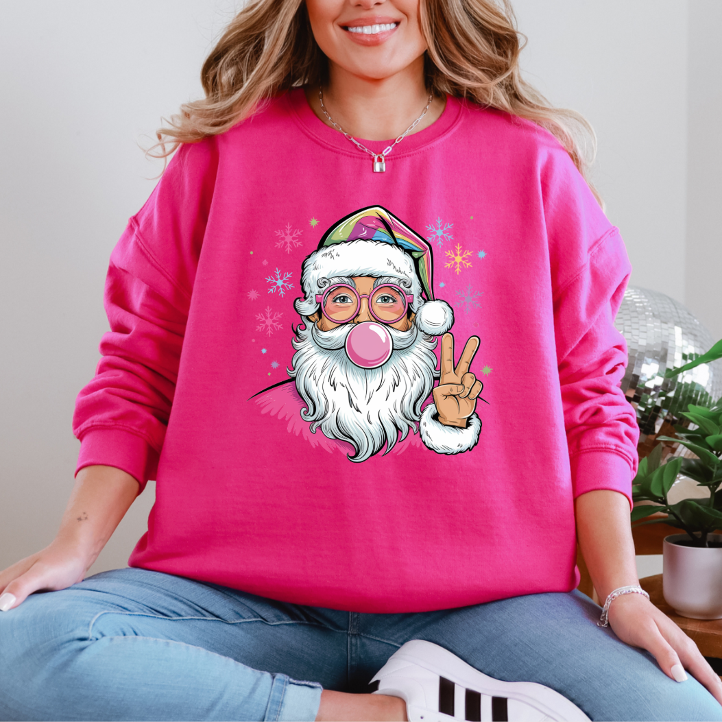Preppy Santa & Bubblegum Graphic Tee and Sweatshirt Womens Ave Shops- Tilden Co.