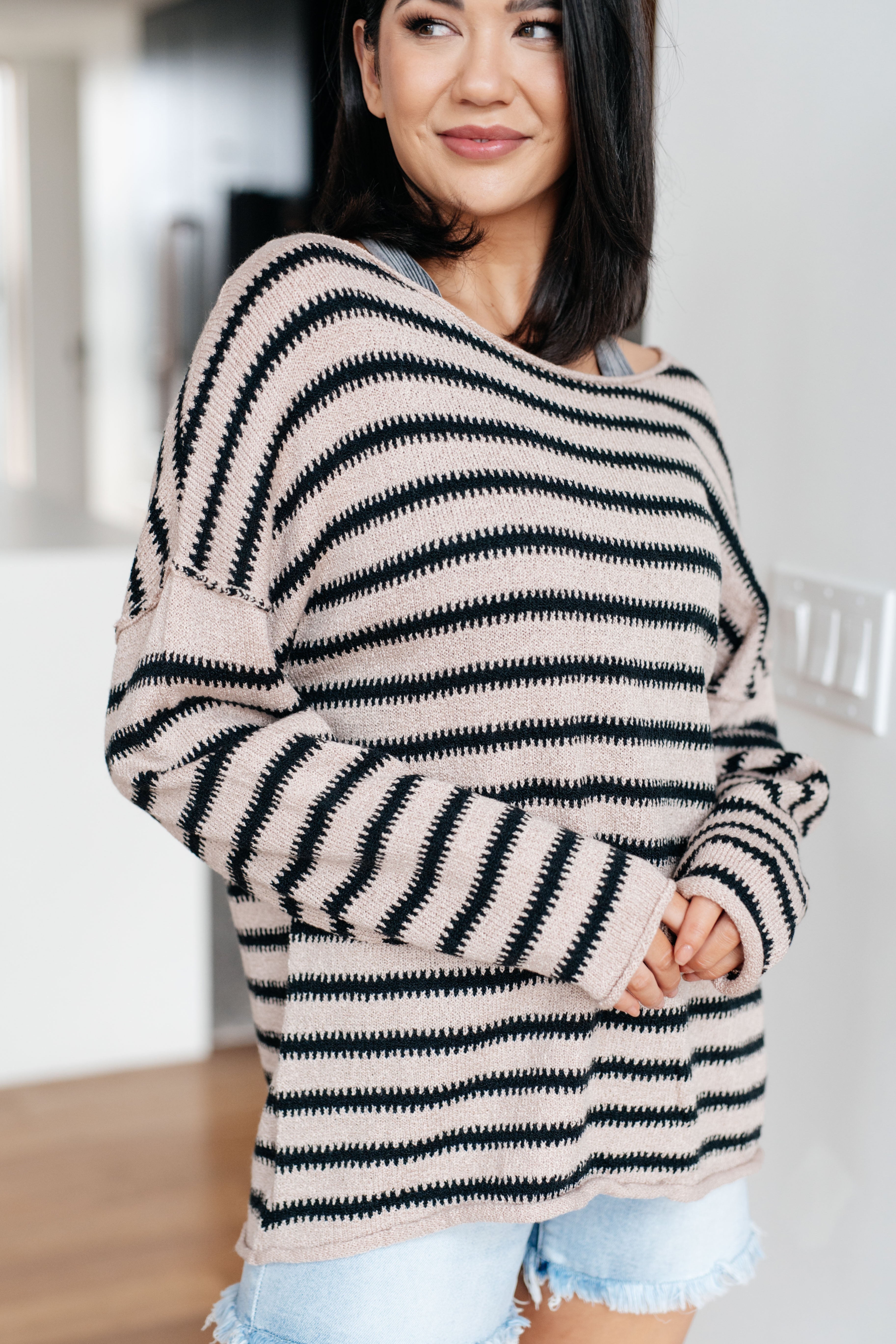 Self Assured Striped Sweater Tops Ave Shops- Tilden Co.