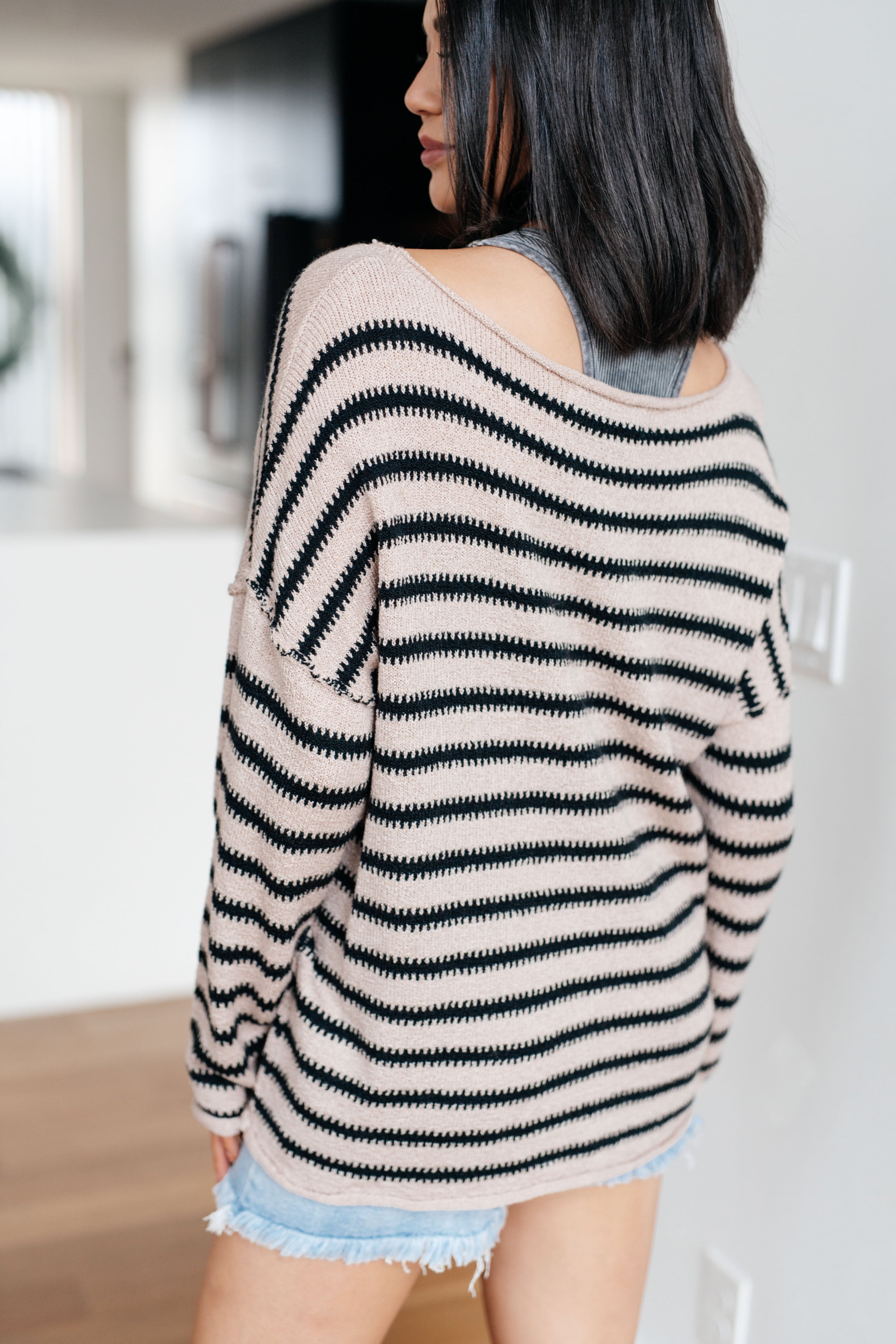 Self Assured Striped Sweater Tops Ave Shops- Tilden Co.