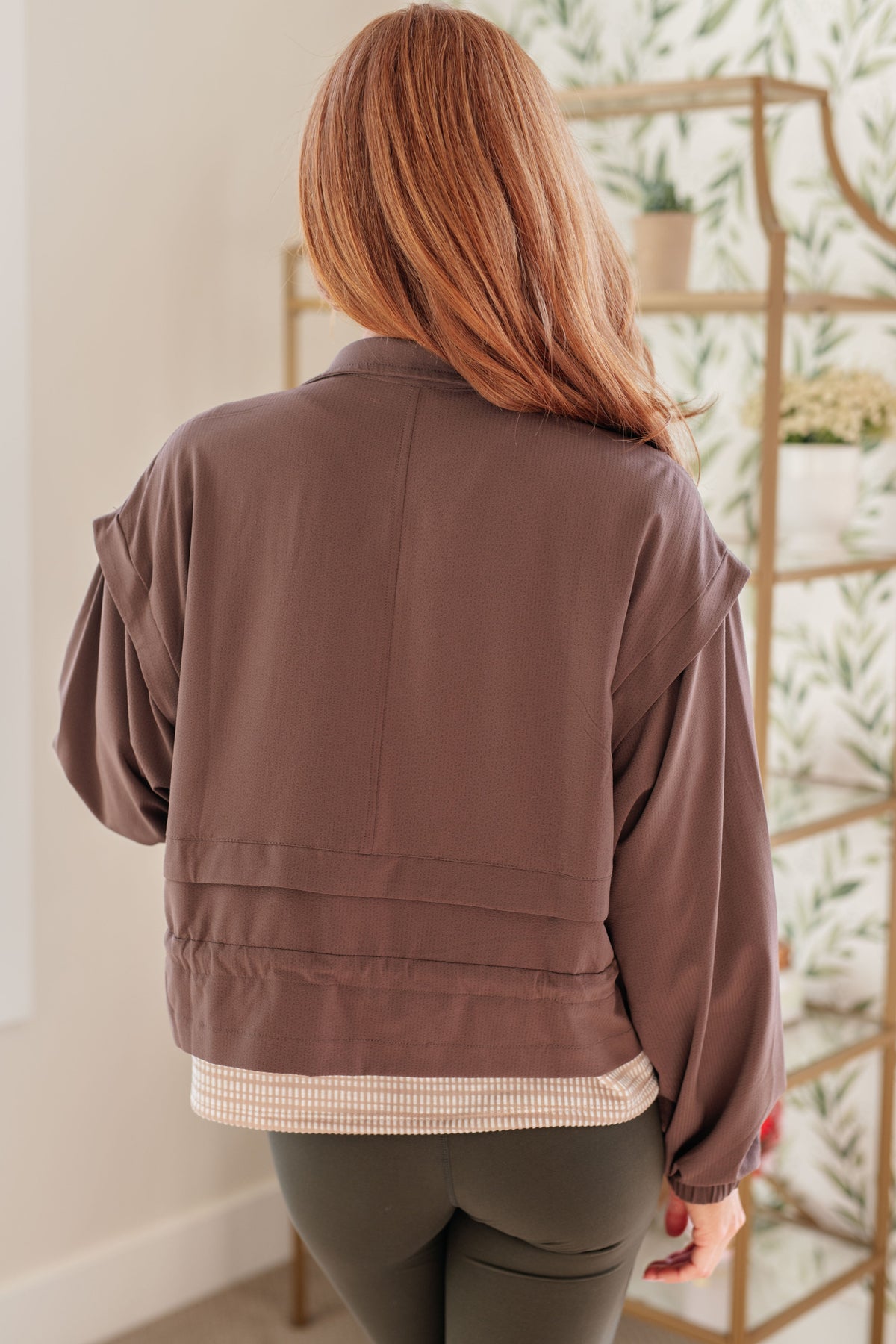 She's Got Game Cropped Jacket in Brown Layers Ave Shops- Tilden Co.