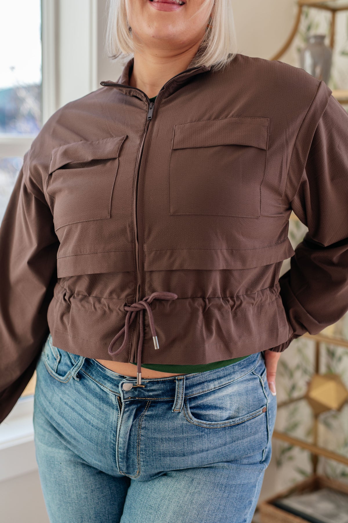She's Got Game Cropped Jacket in Brown Layers Ave Shops- Tilden Co.