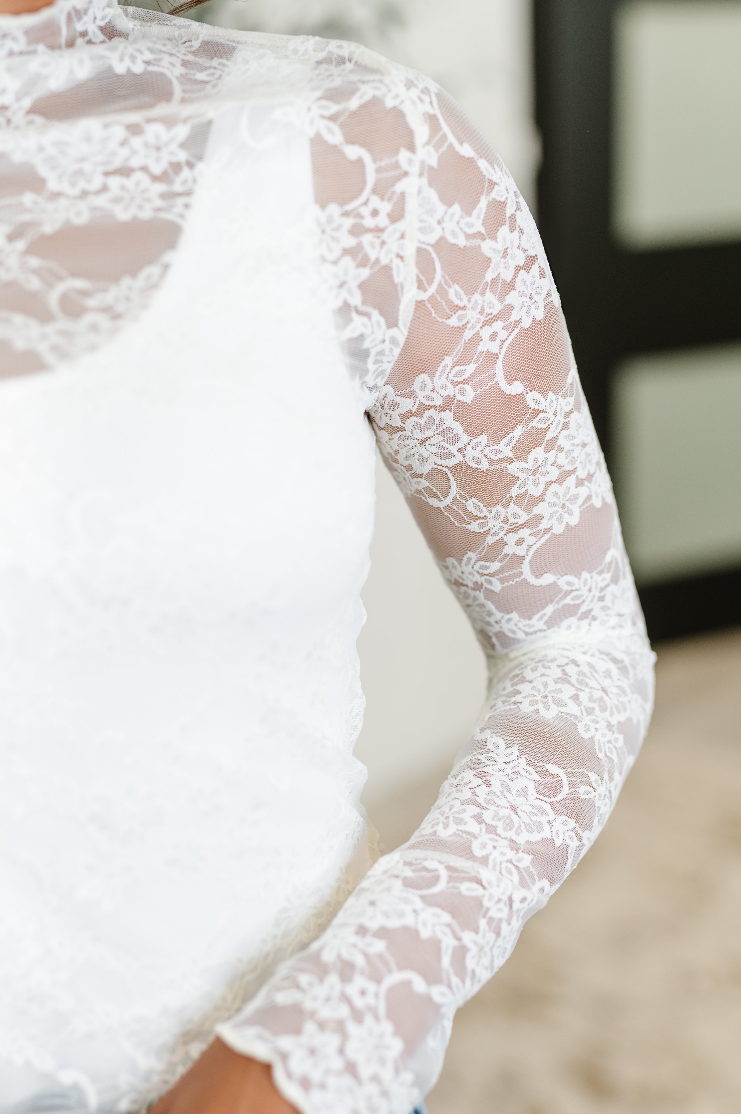 Sheer Intentions Lace Layering Top in Ivory Womens Ave Shops- Tilden Co.