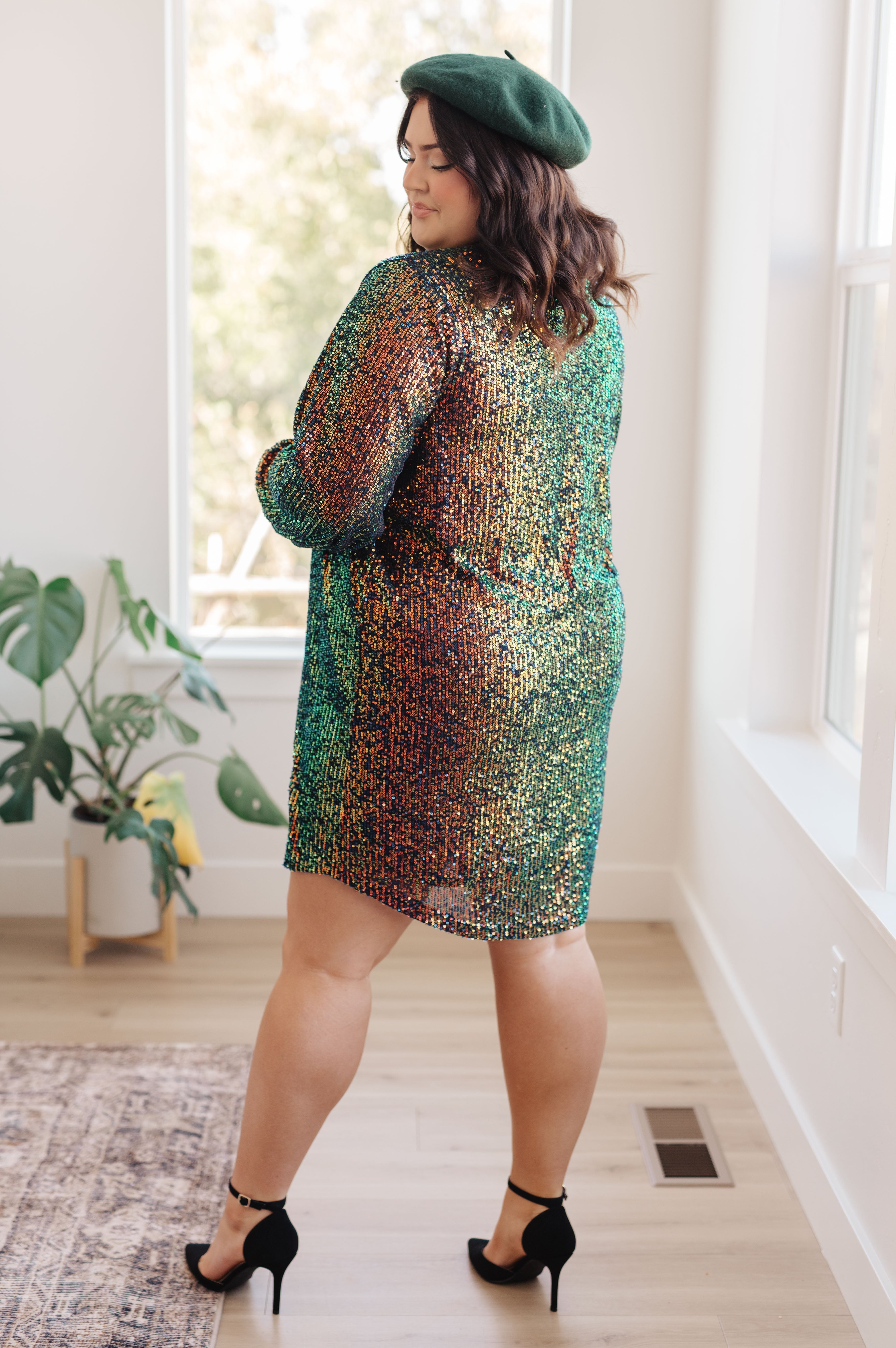 Shimmering Splendor Sequin Shirt Dress Dresses Ave Shops- Tilden Co.