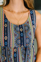 Sierra Spirit Gathered Tiered Dress in Navy Womens Ave Shops- Tilden Co.