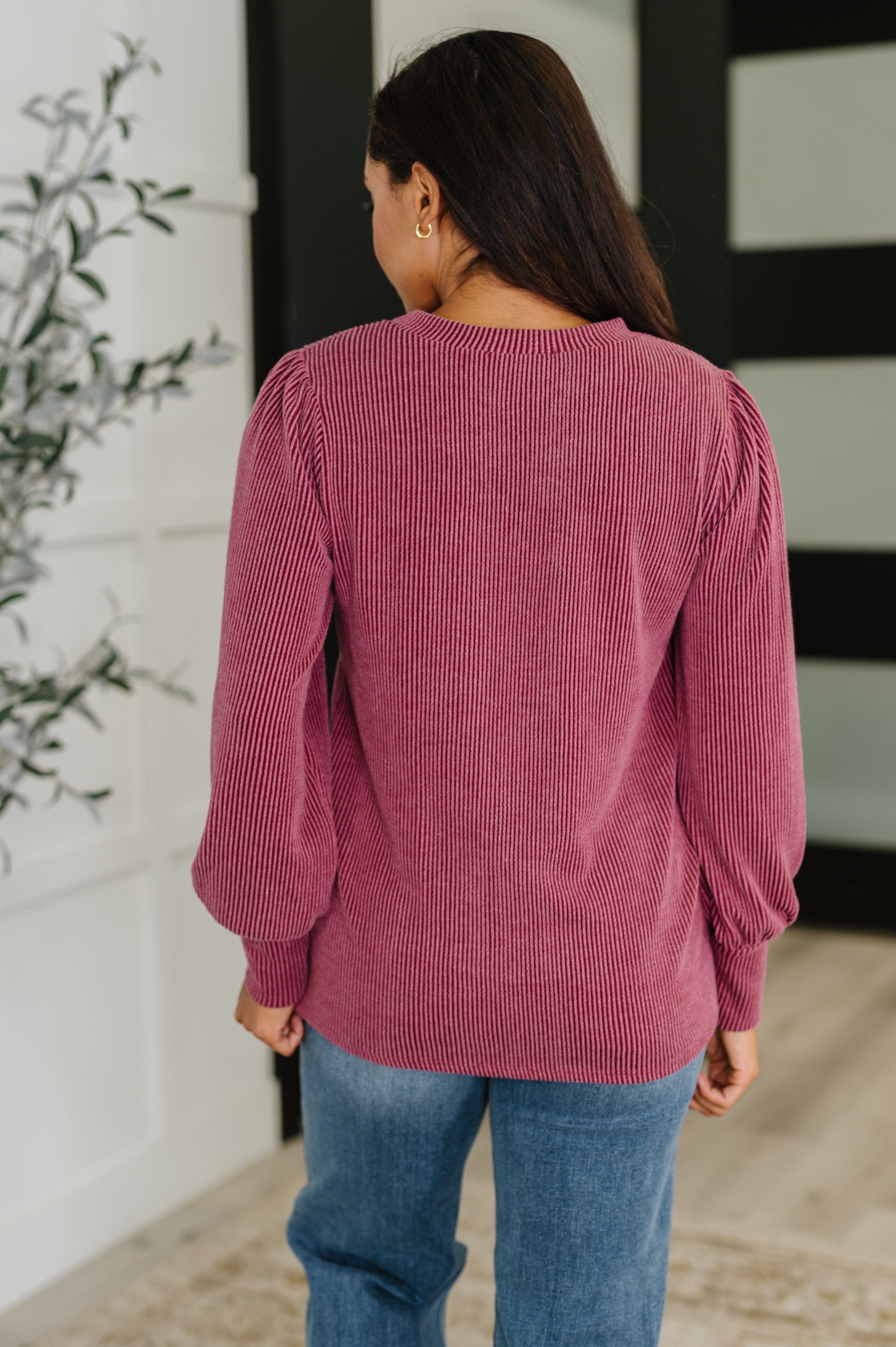 Simply Styled Balloon Sleeve Knit Top Womens Ave Shops- Tilden Co.