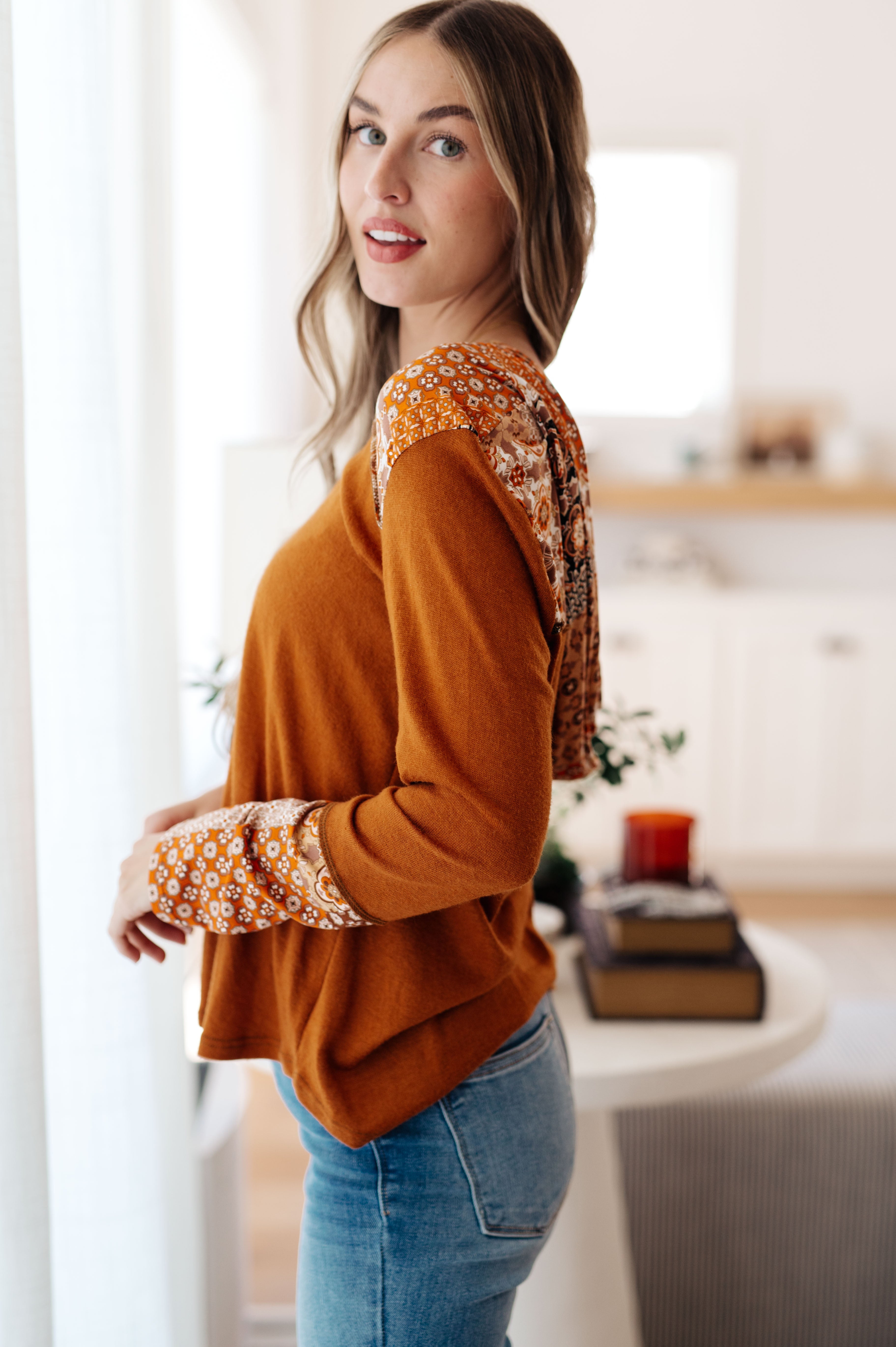 Sipping Iced Tea Mixed Print Hoodie Tops Ave Shops- Tilden Co.