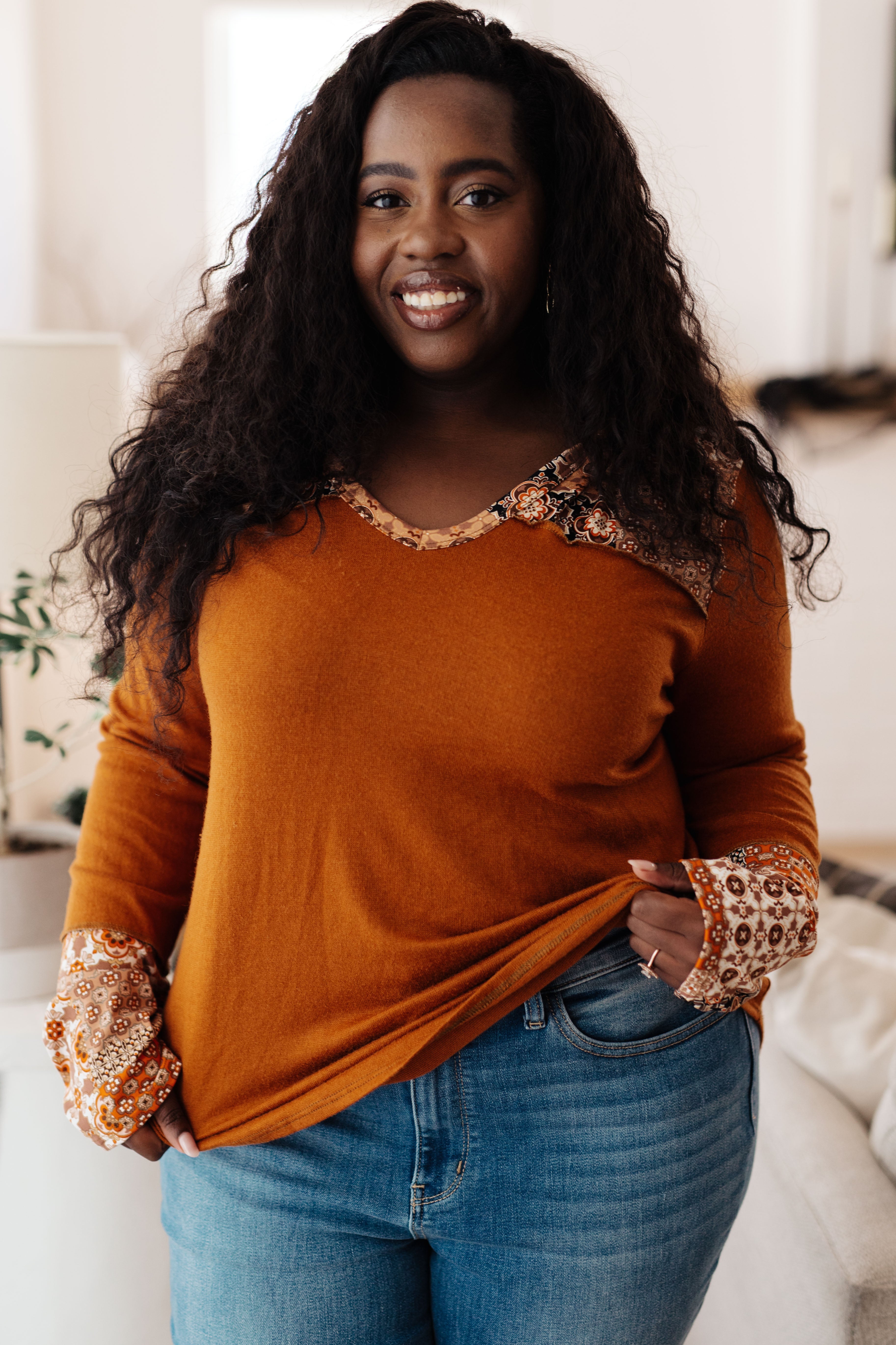 Sipping Iced Tea Mixed Print Hoodie Tops Ave Shops- Tilden Co.