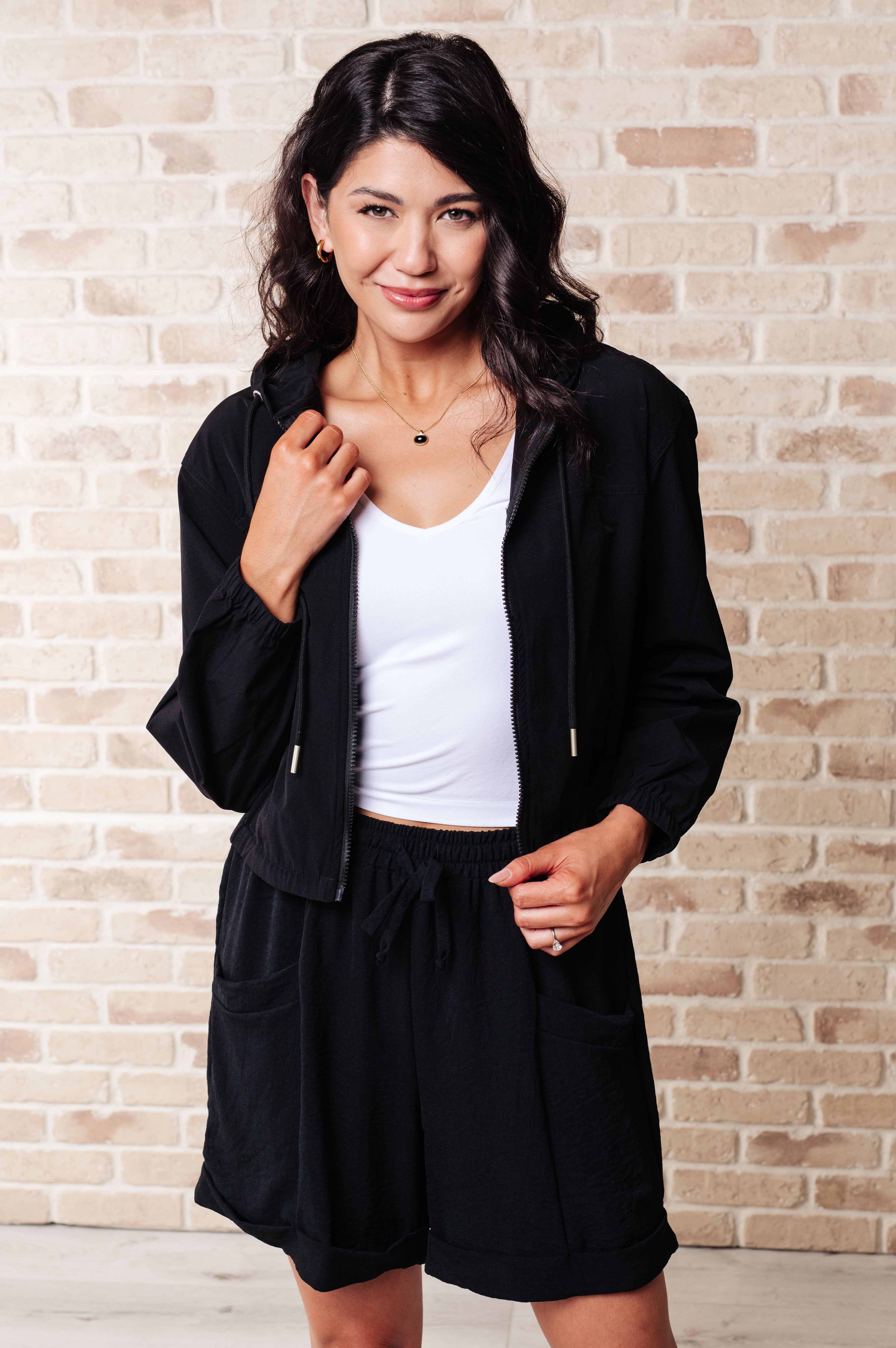 Sky of Only Clouds Zip Up in Black Layers Ave Shops- Tilden Co.