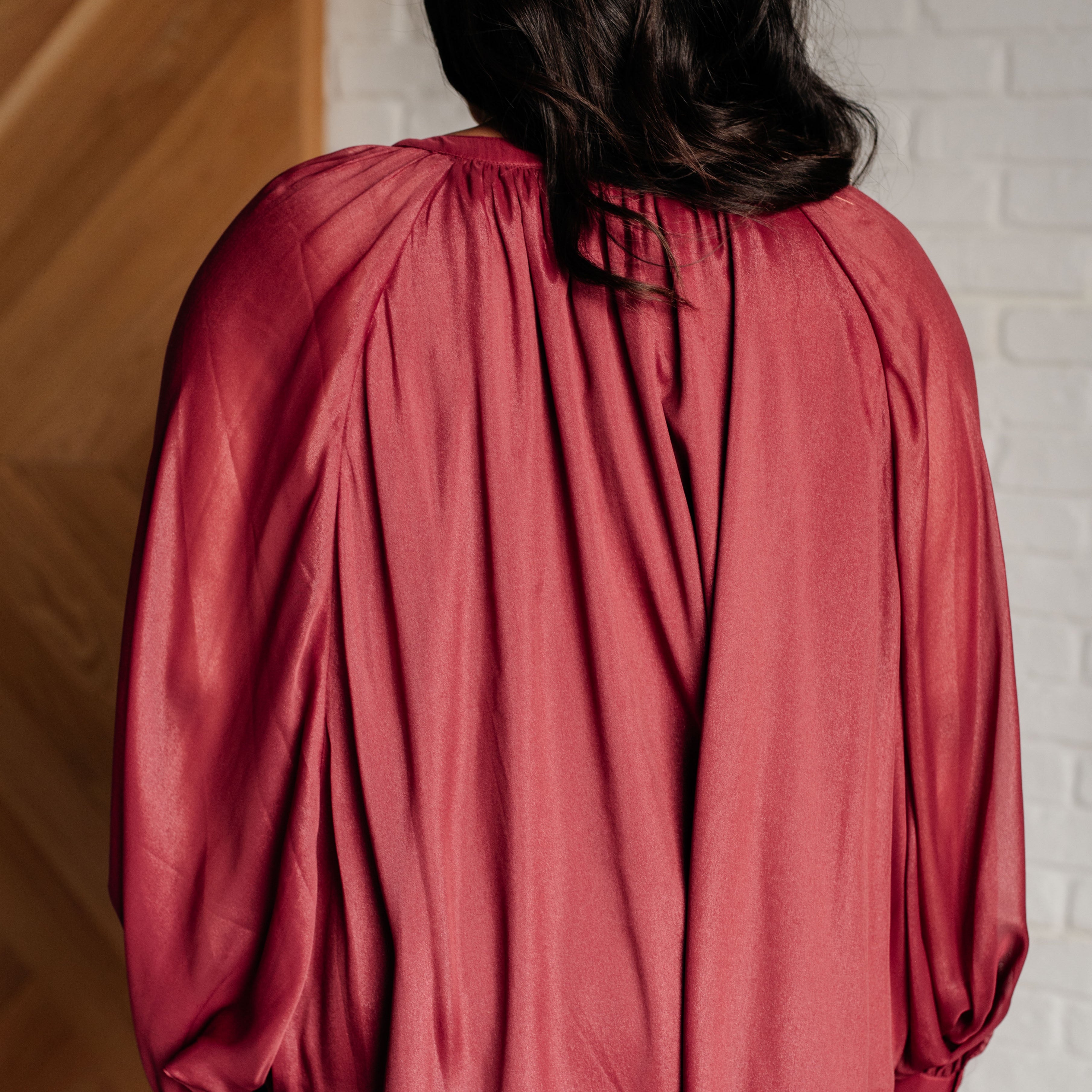 Smiles and Pouts Bat Sleeve Button Down Blouses Ave Shops- Tilden Co.