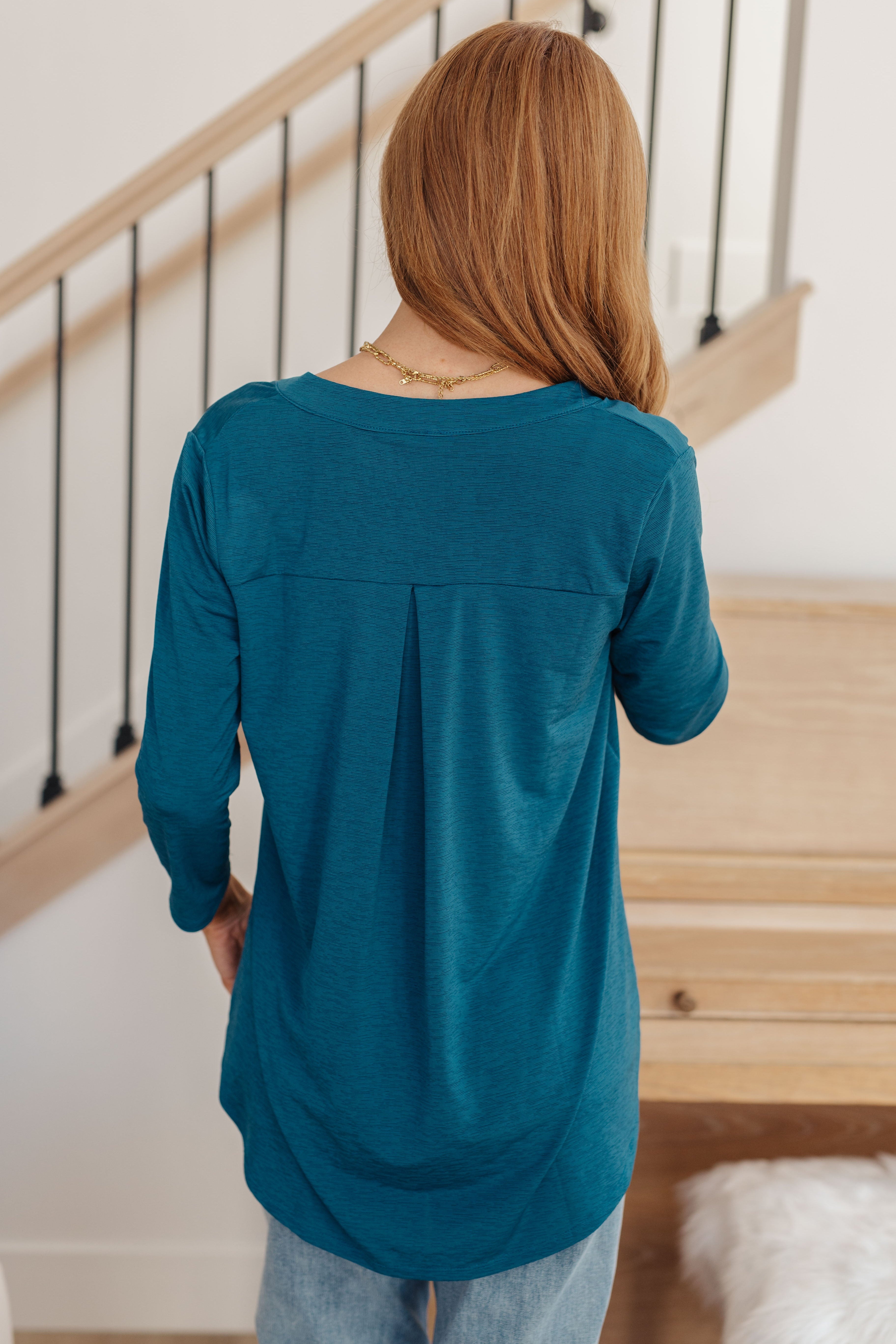 So Outstanding Top in Teal Tops Ave Shops- Tilden Co.