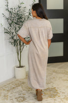 Soft But Savage Casual T-Shirt Dress in Beige Womens Ave Shops- Tilden Co.
