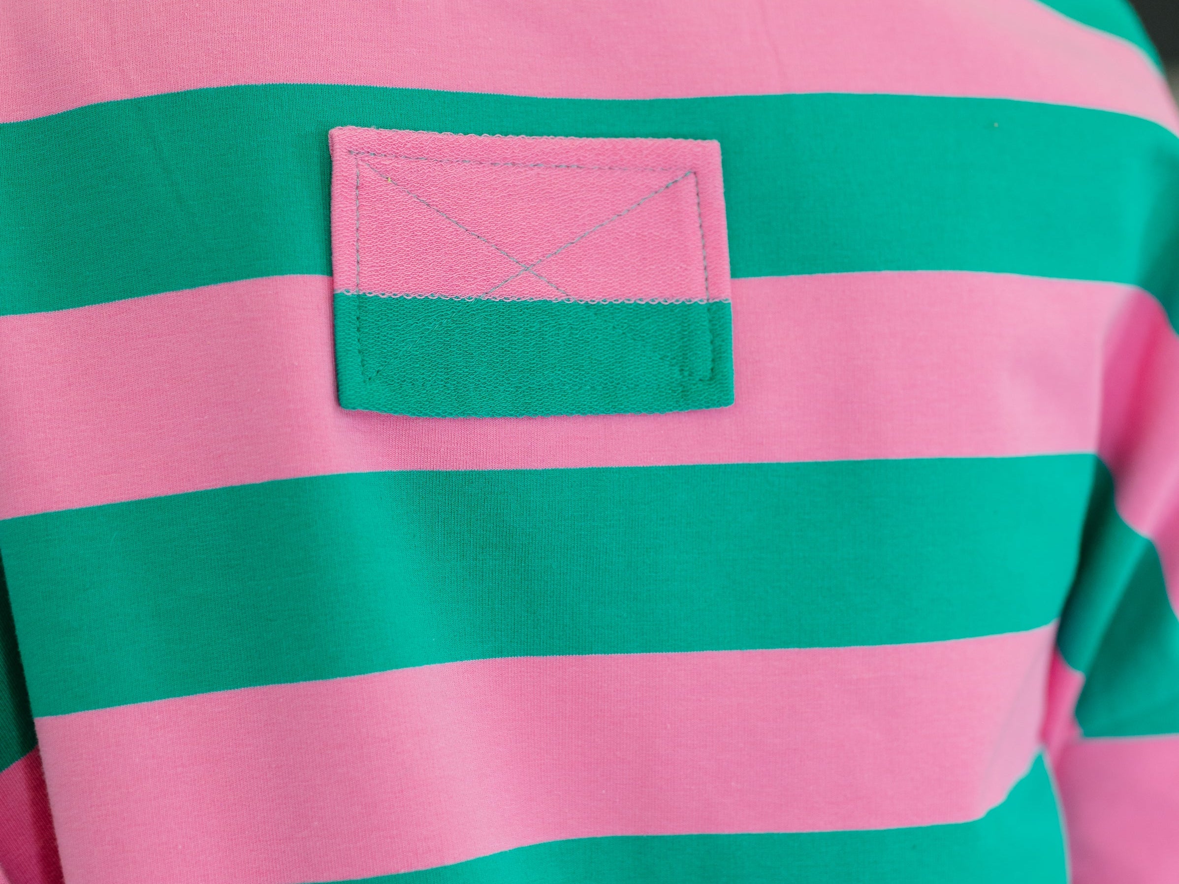 Stars On Stripes Patchwork Striped Sweatshirt Womens Ave Shops- Tilden Co.