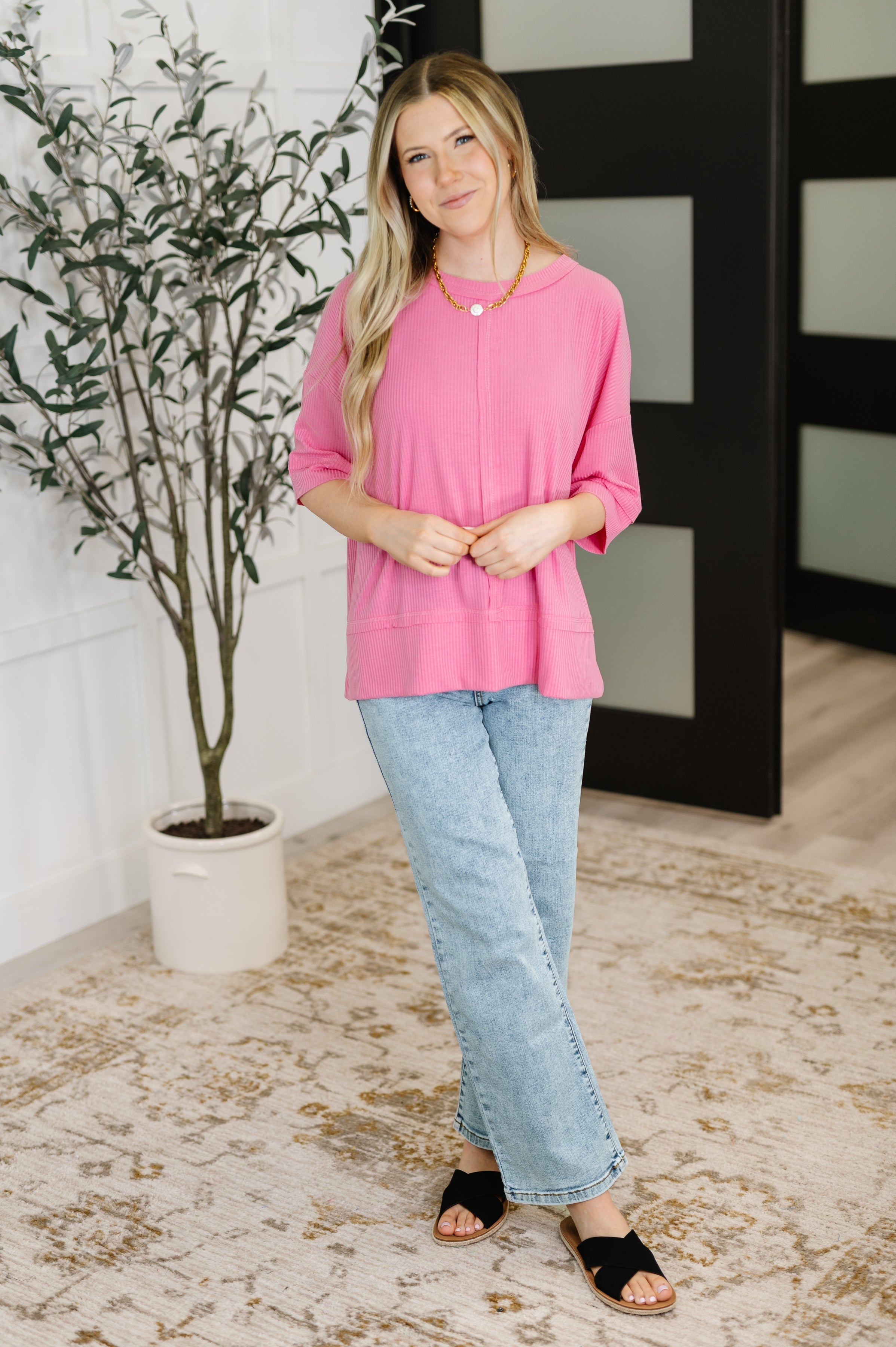 Stay On Top Relaxed Tee in Candy Pink Womens Ave Shops- Tilden Co.