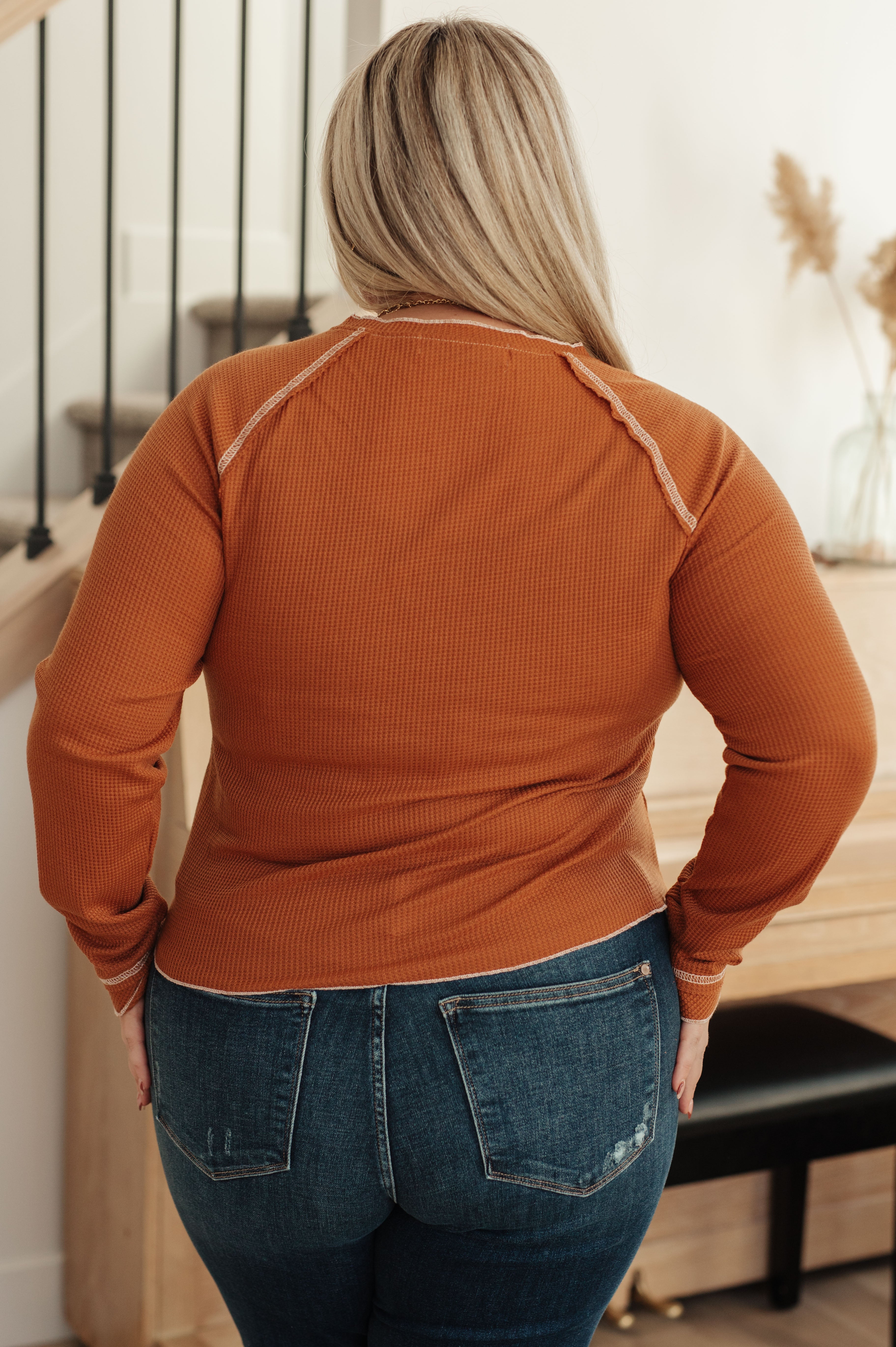 Stitch In Time Waffle Knit Top Tops Ave Shops- Tilden Co.