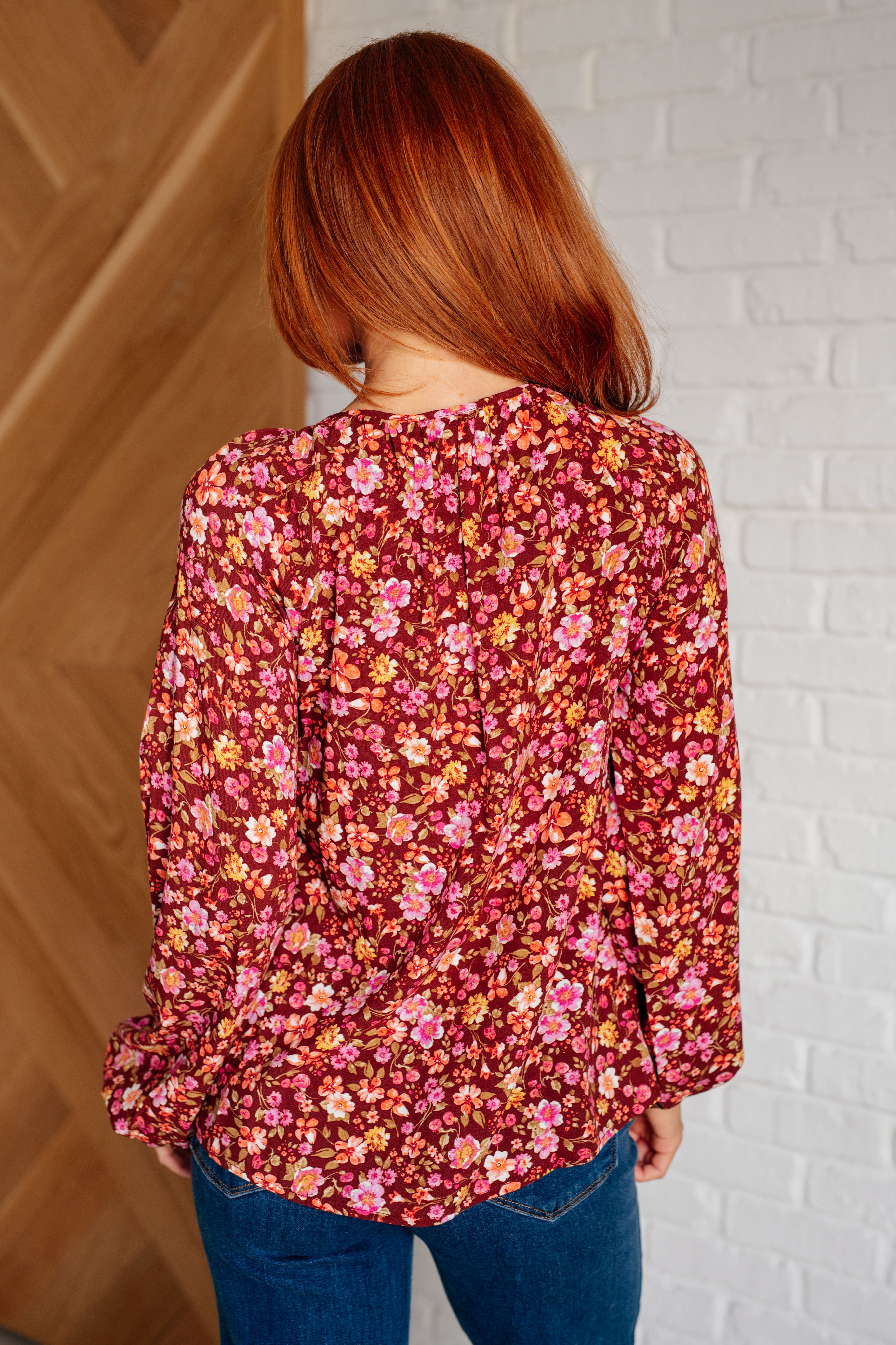 Sunday Brunch Blouse in Rust Floral Blouses Ave Shops- Tilden Co.