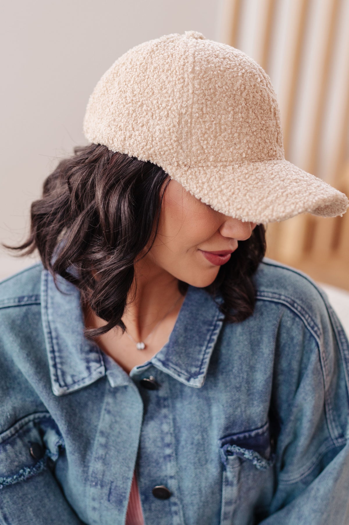 Lyla Sherpa Ball Cap in Khaki Accessories Ave Shops- Tilden Co.