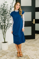 Sweet Like That Casual Dress in Light Navy Womens Ave Shops- Tilden Co.