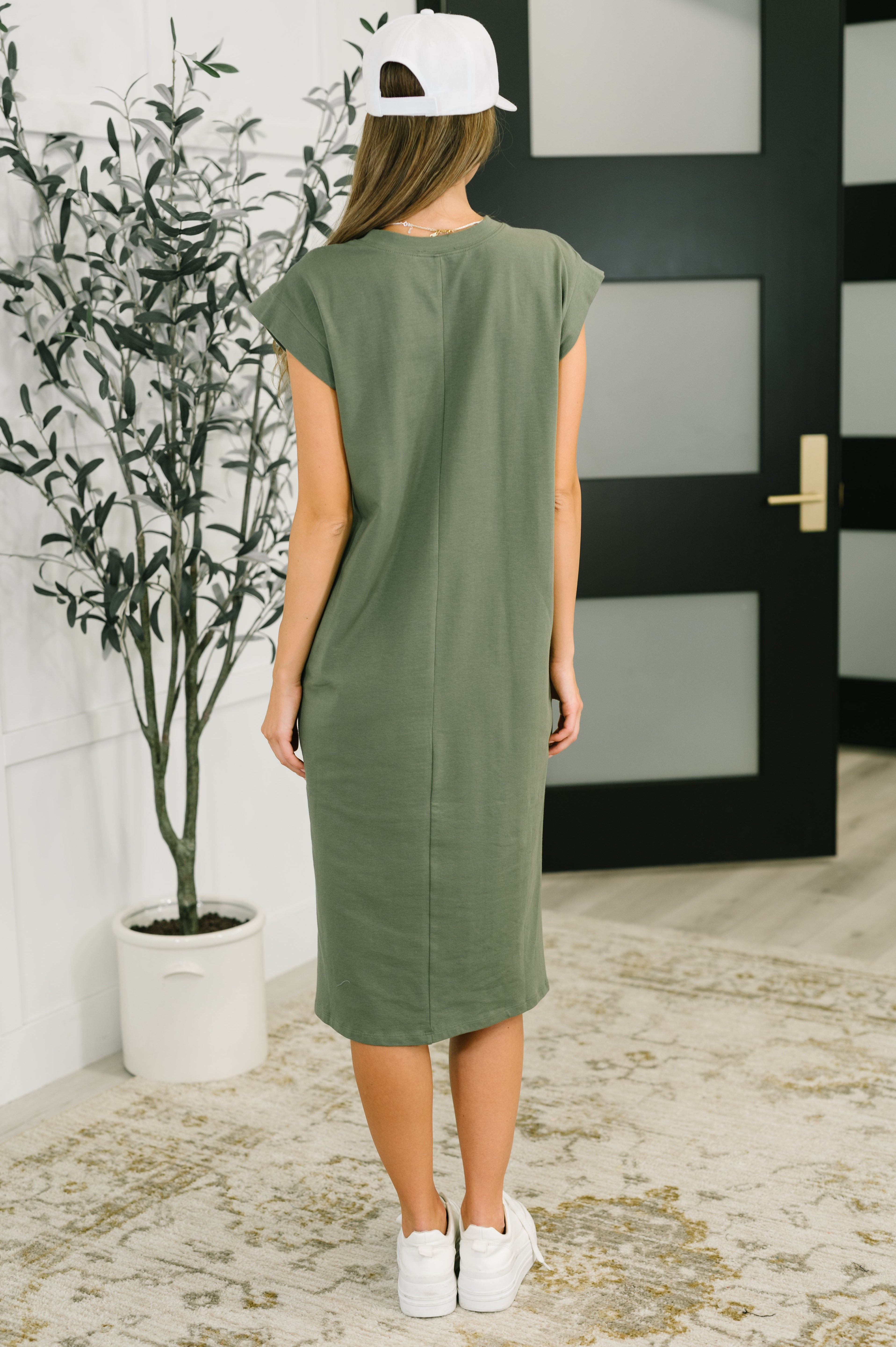 Sweet Like That Casual Dress in Light Olive Womens Ave Shops- Tilden Co.