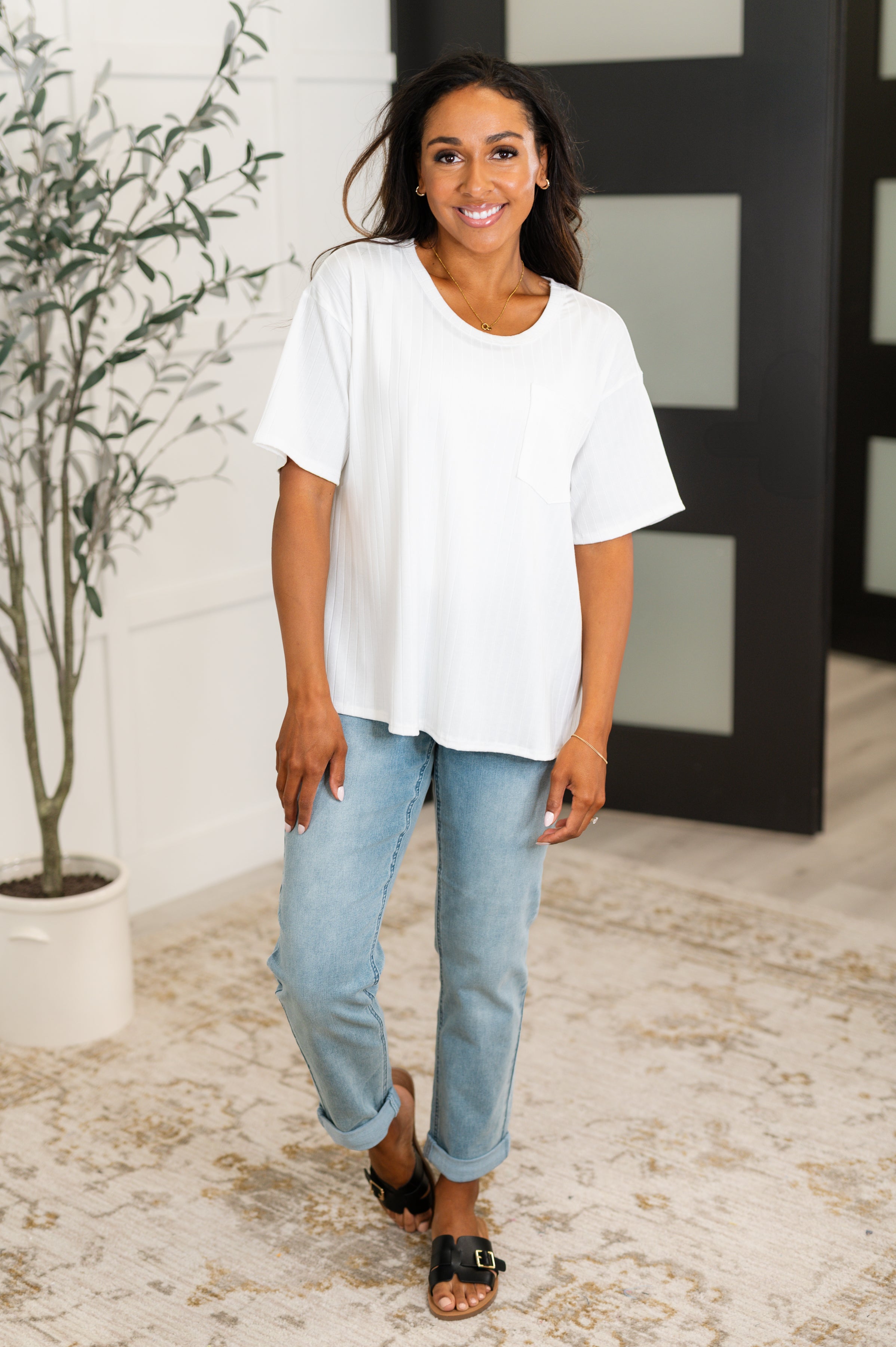 Take It Easy Slouchy Tee in Ivory Womens Ave Shops- Tilden Co.