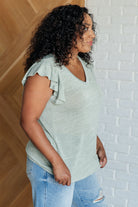 Take It In Flutter Sleeve Top Tops Ave Shops- Tilden Co.