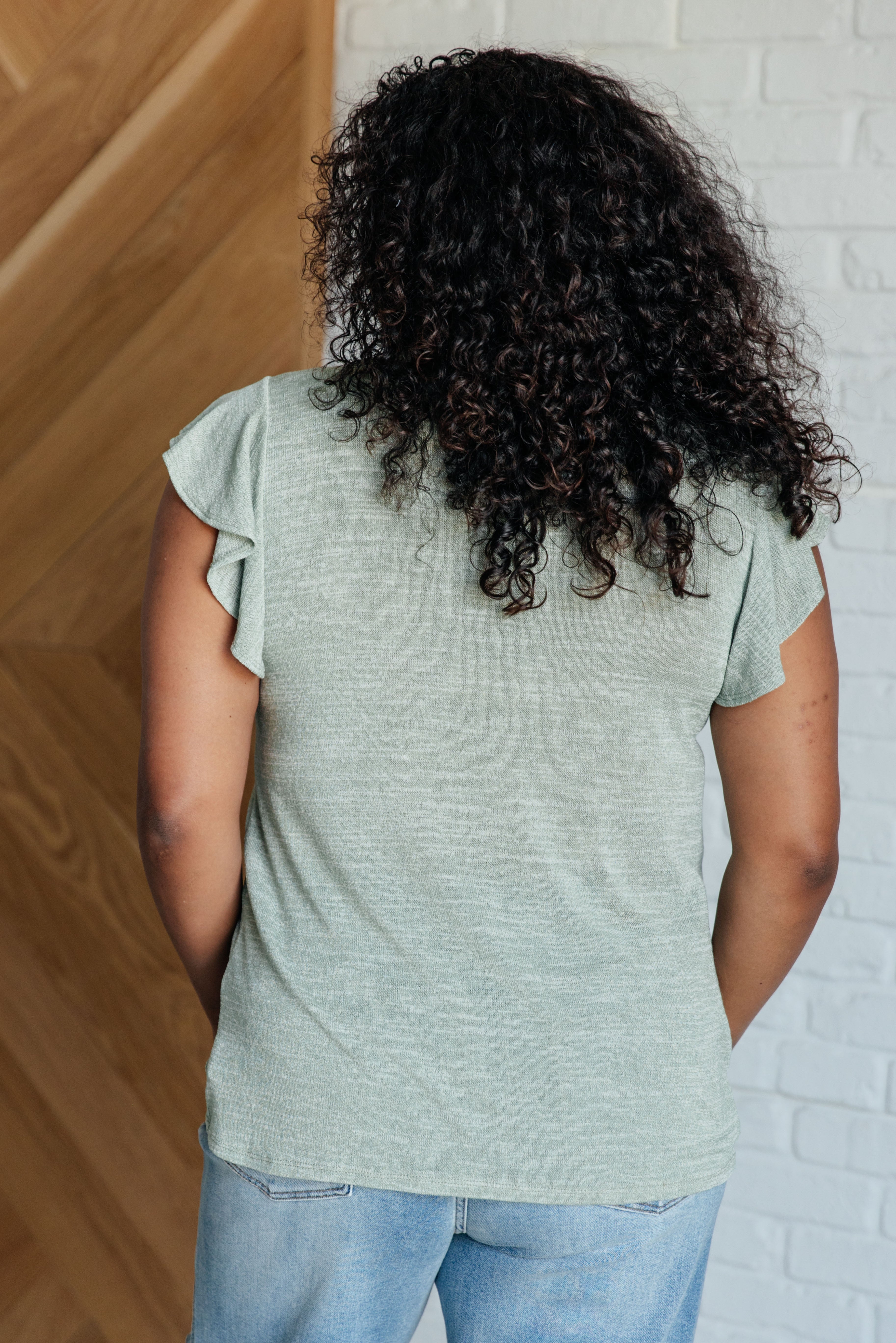 Take It In Flutter Sleeve Top Tops Ave Shops- Tilden Co.