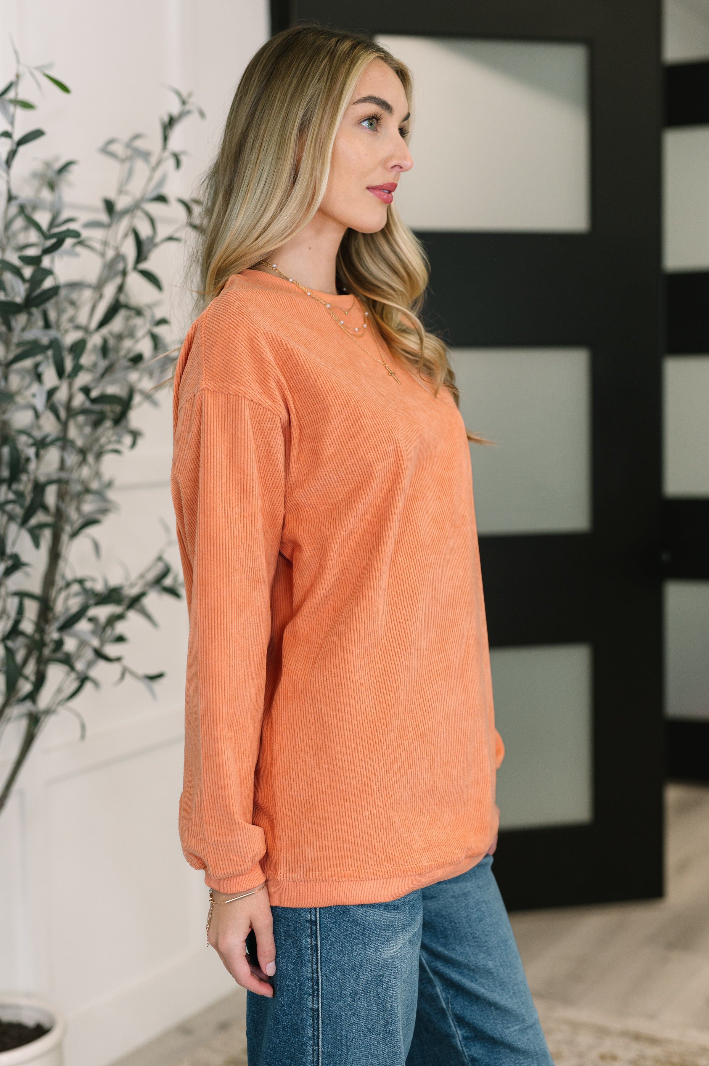 Taking A Drive Oversized Corded Sweatshirt Womens Ave Shops- Tilden Co.