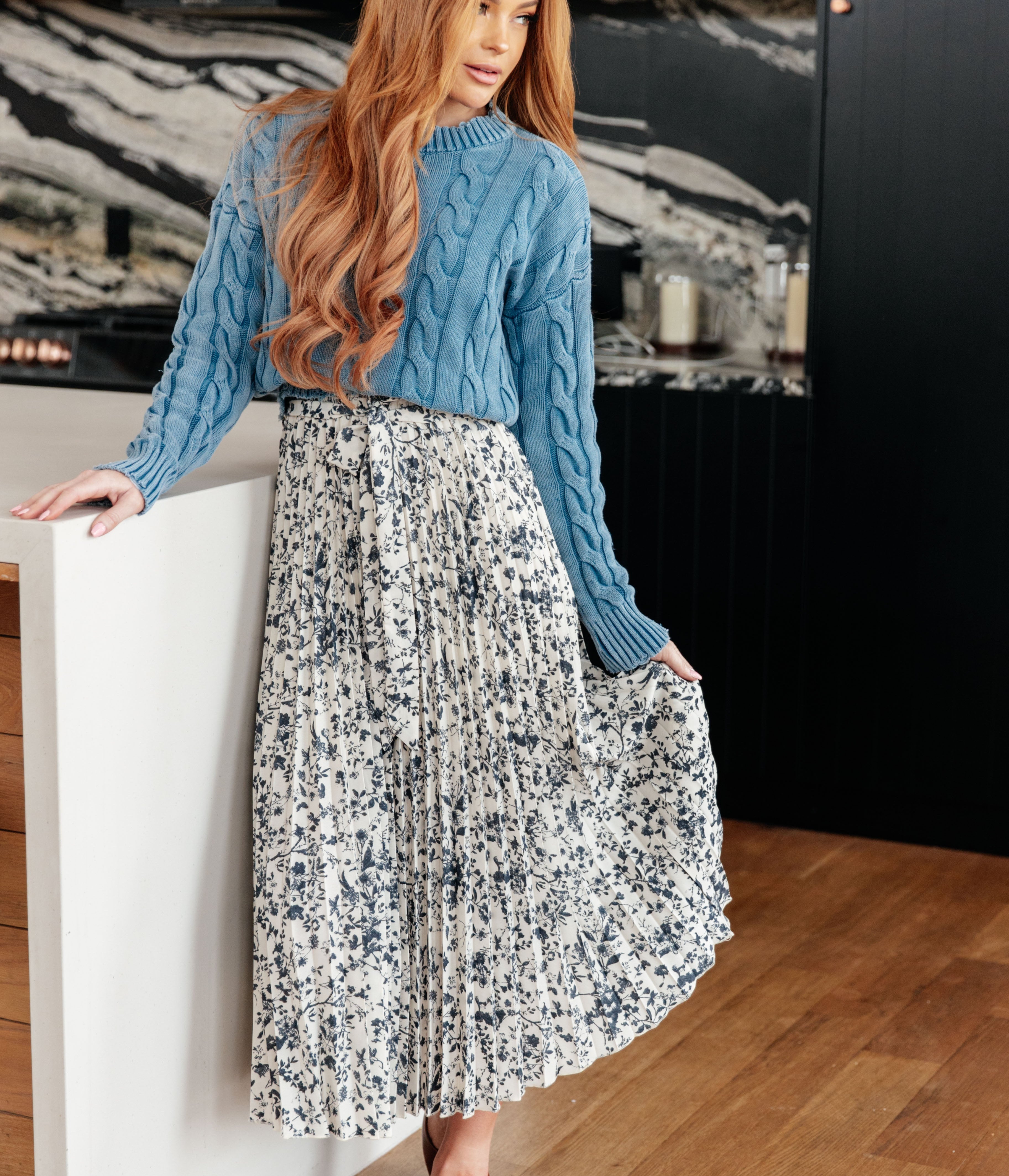 In the Right Direction Cable Knit Sweater Tops Ave Shops- Tilden Co.