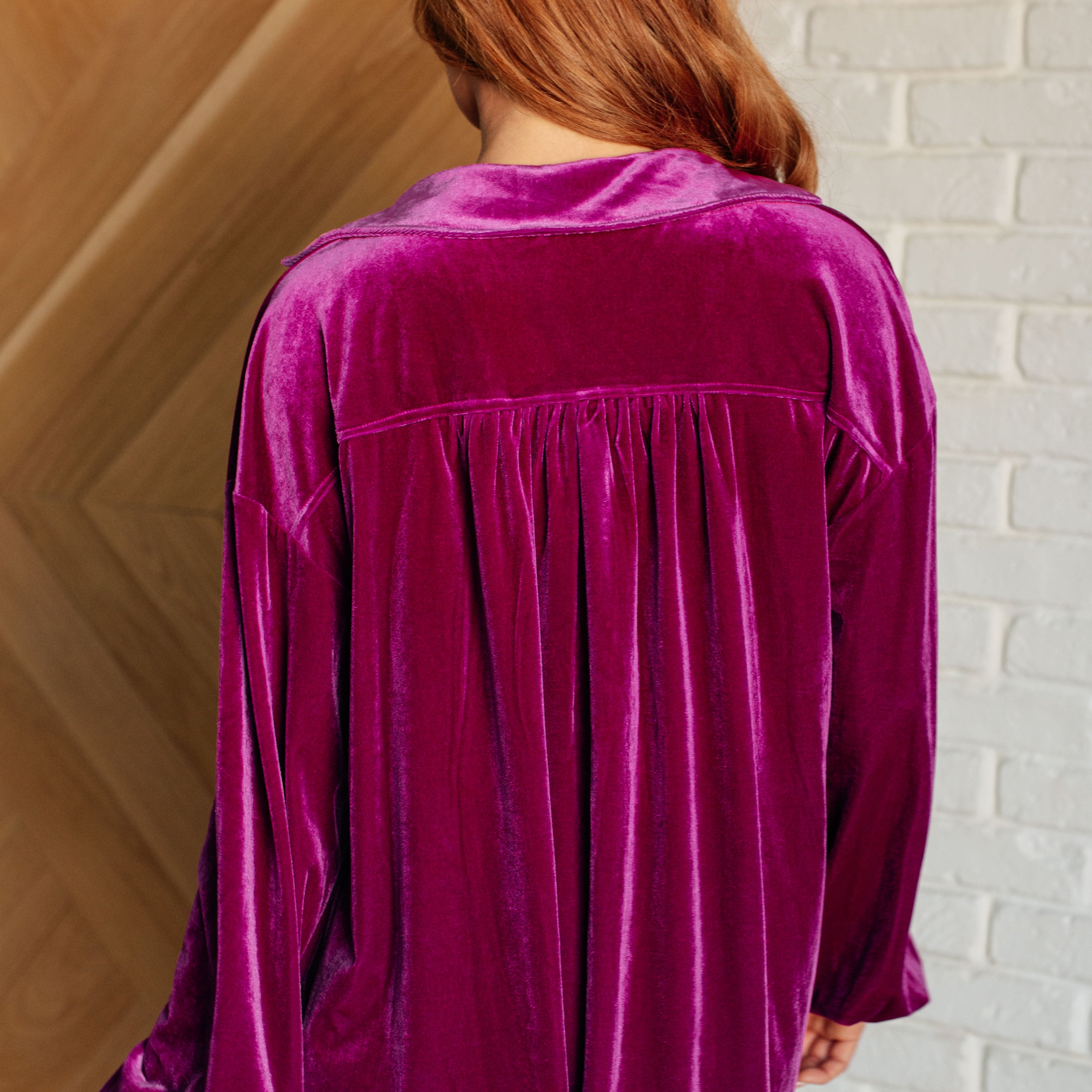 The Best Policy Velvet Balloon Sleeve Top Tops Ave Shops- Tilden Co.