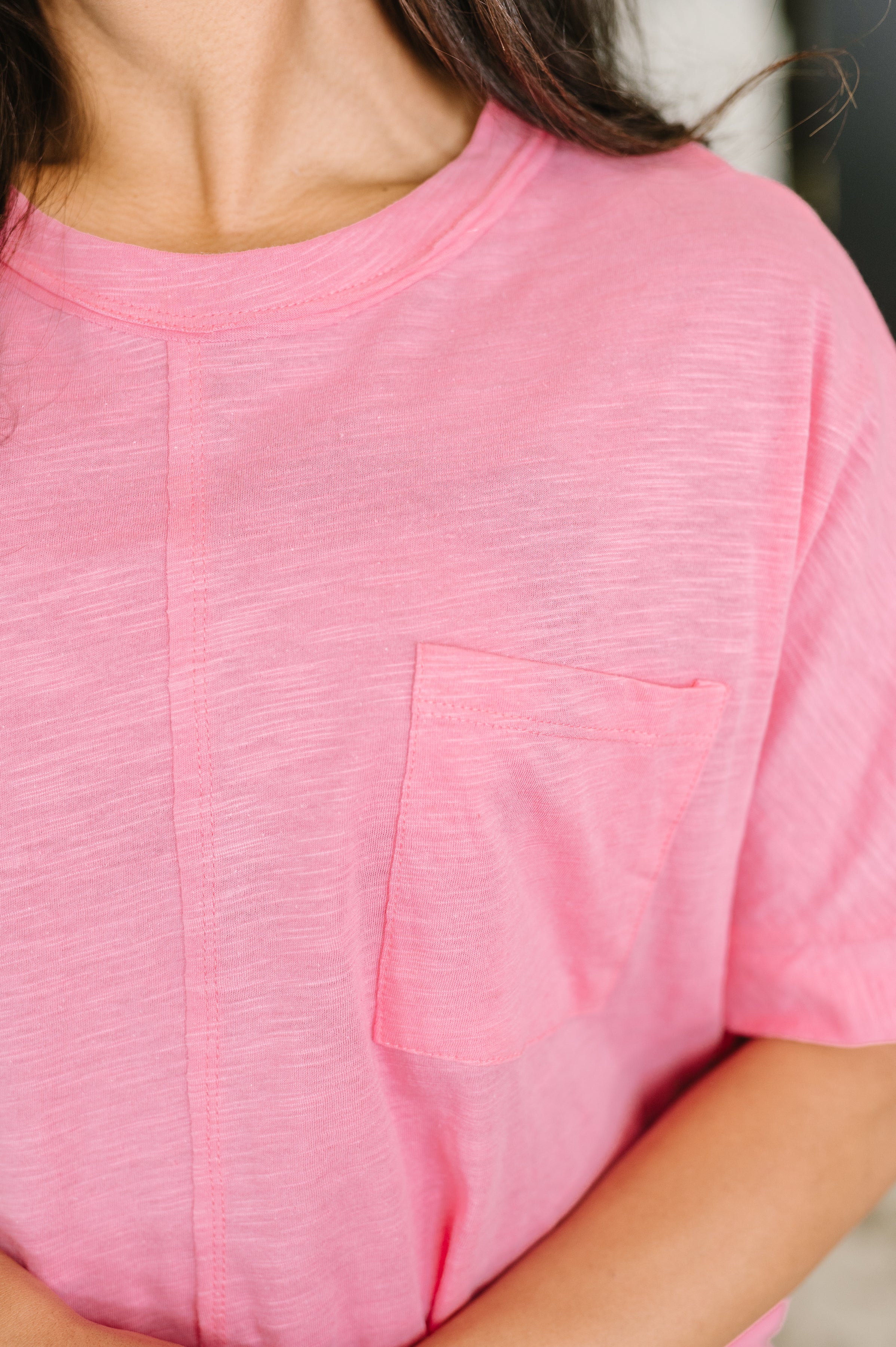 The Layback Relaxed Basic Tee in Pink Womens Ave Shops- Tilden Co.