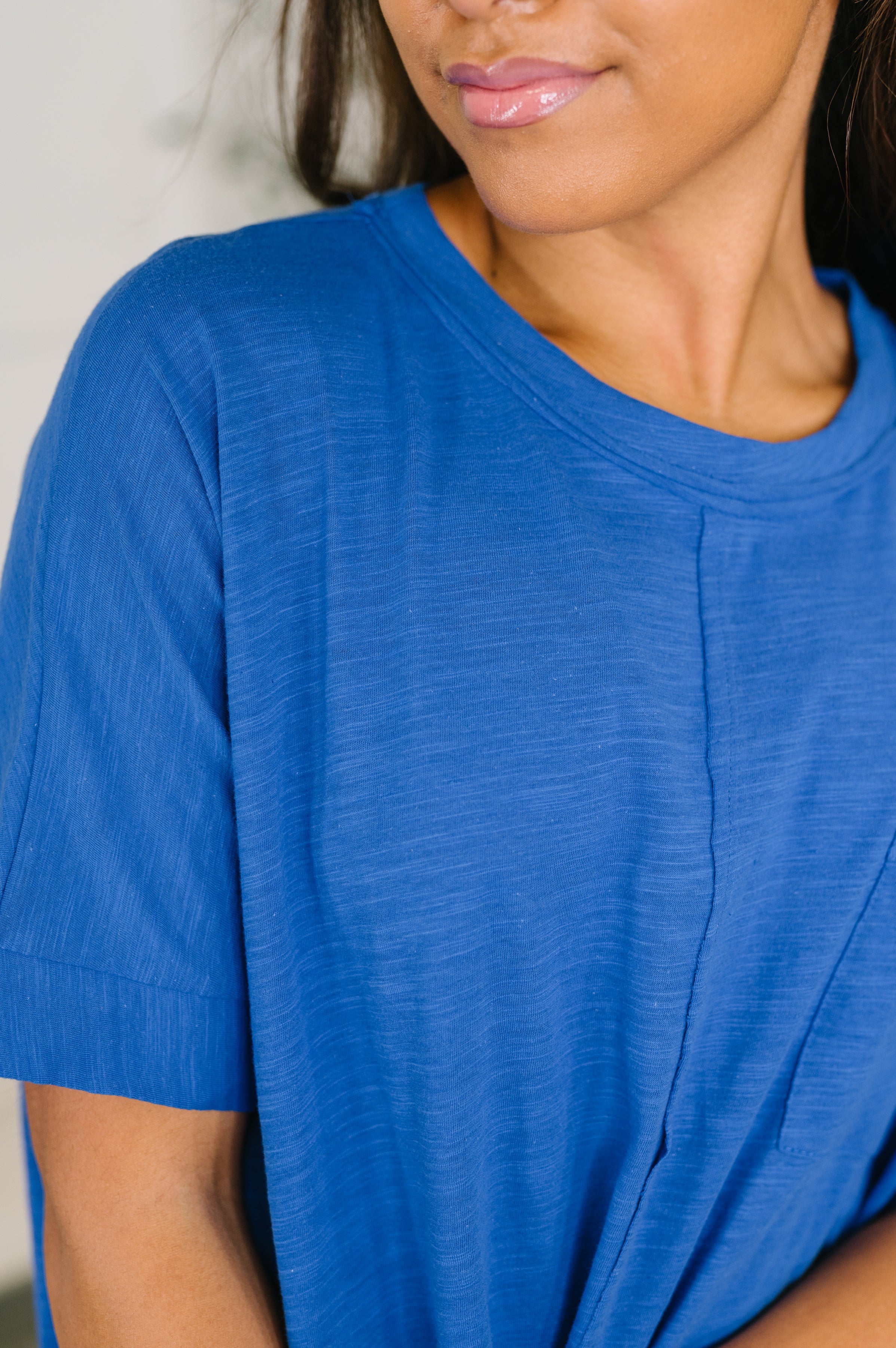 The Layback Relaxed Basic Tee in Royal Blue Womens Ave Shops- Tilden Co.